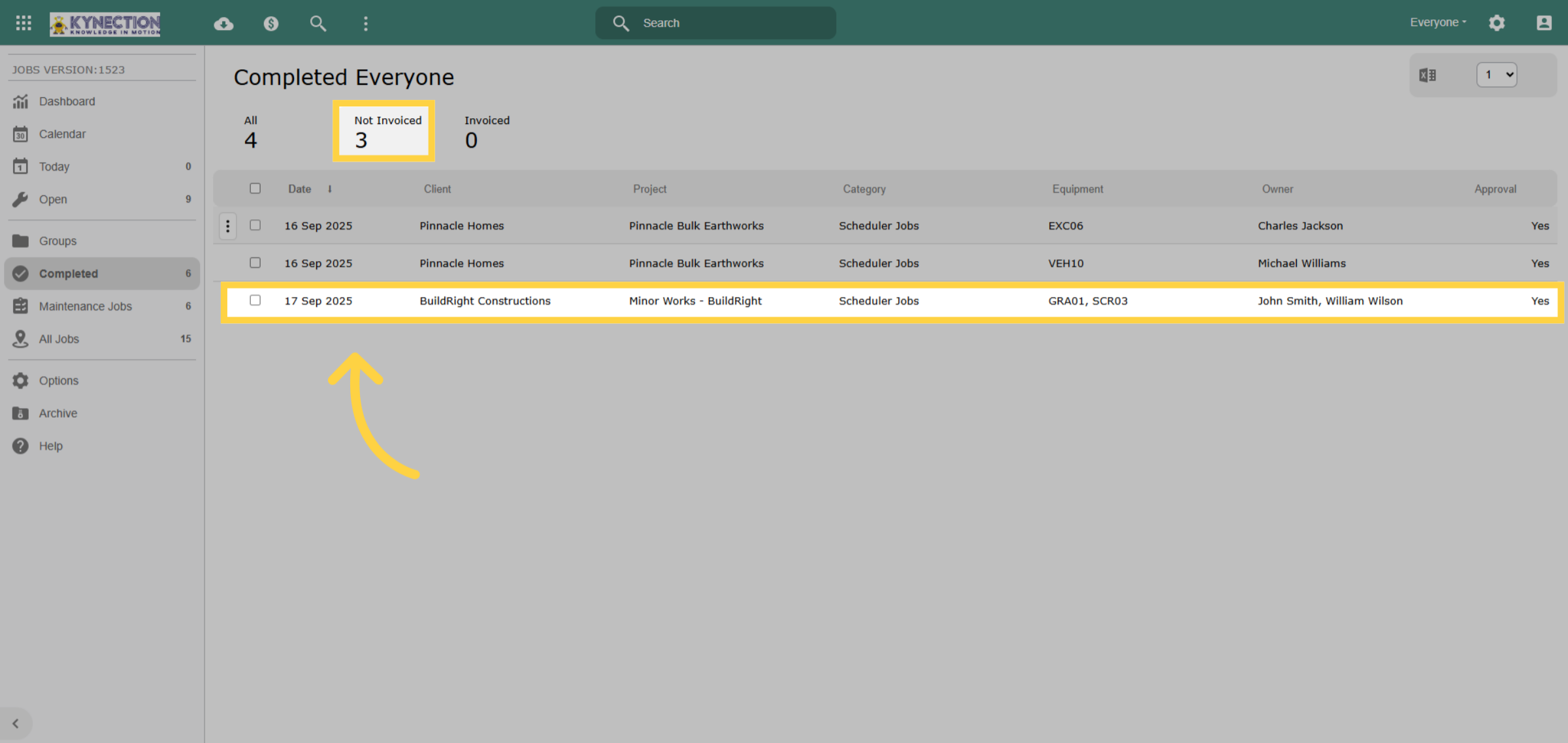Invoice Single Job