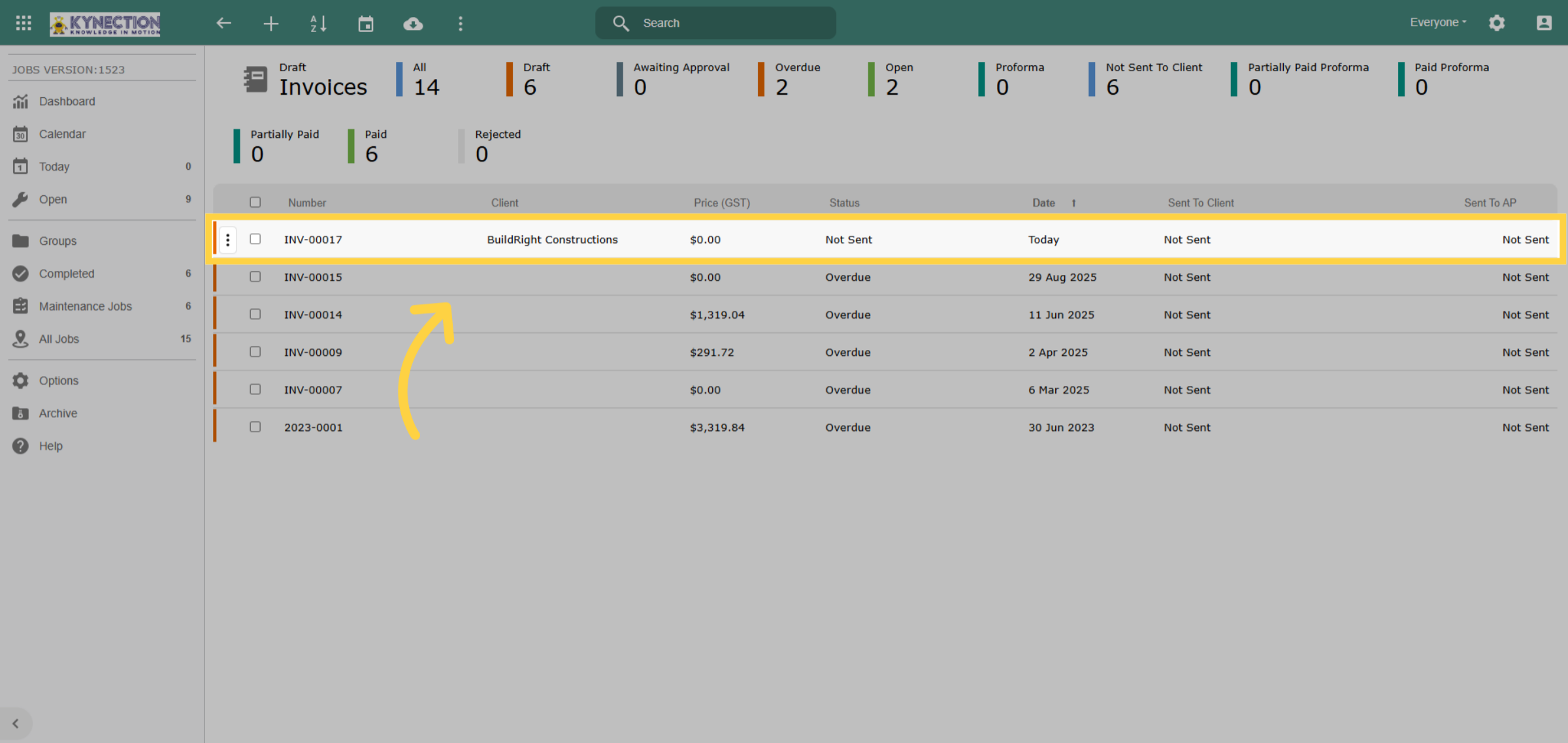 Draft Invoice