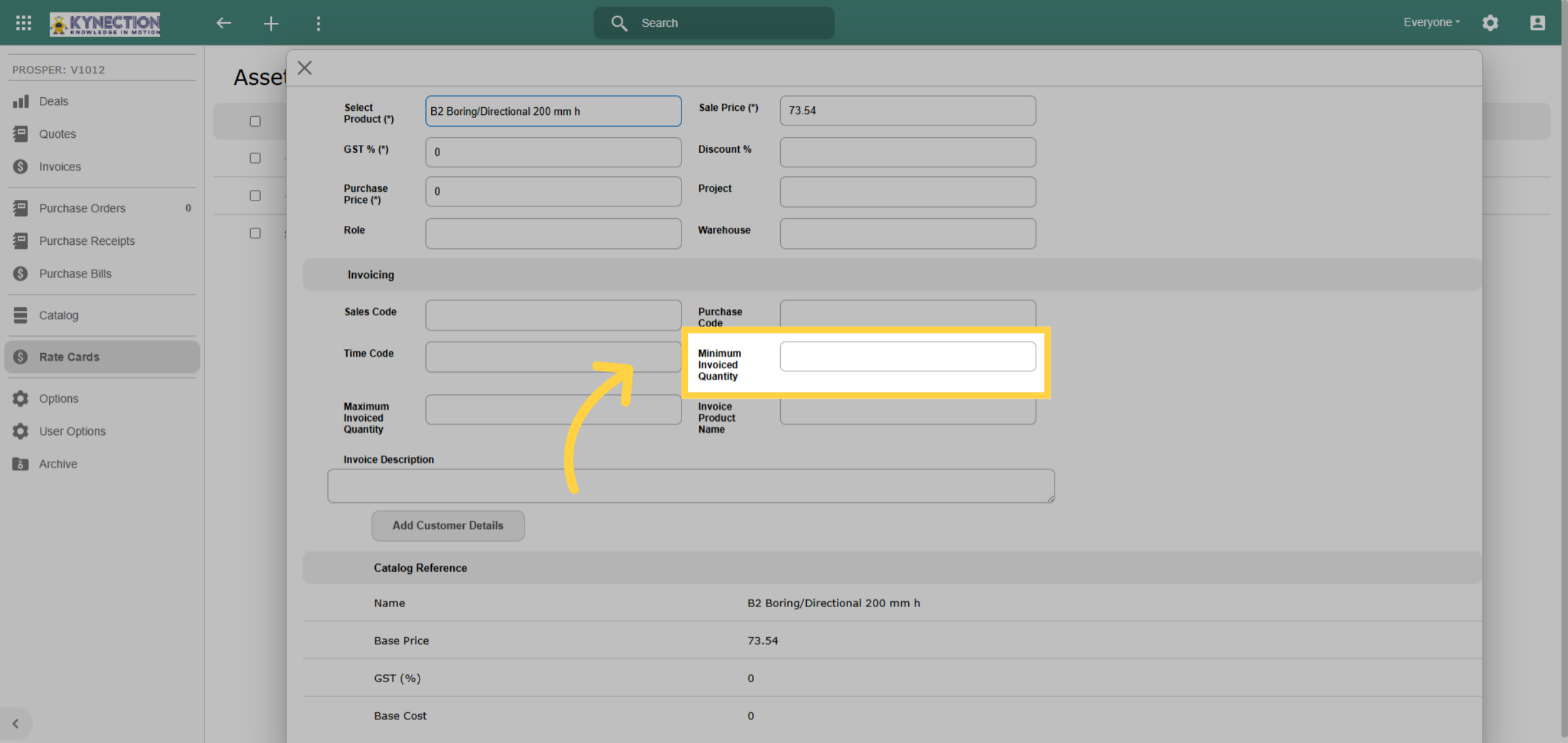 Minimum Invoiced Quanity