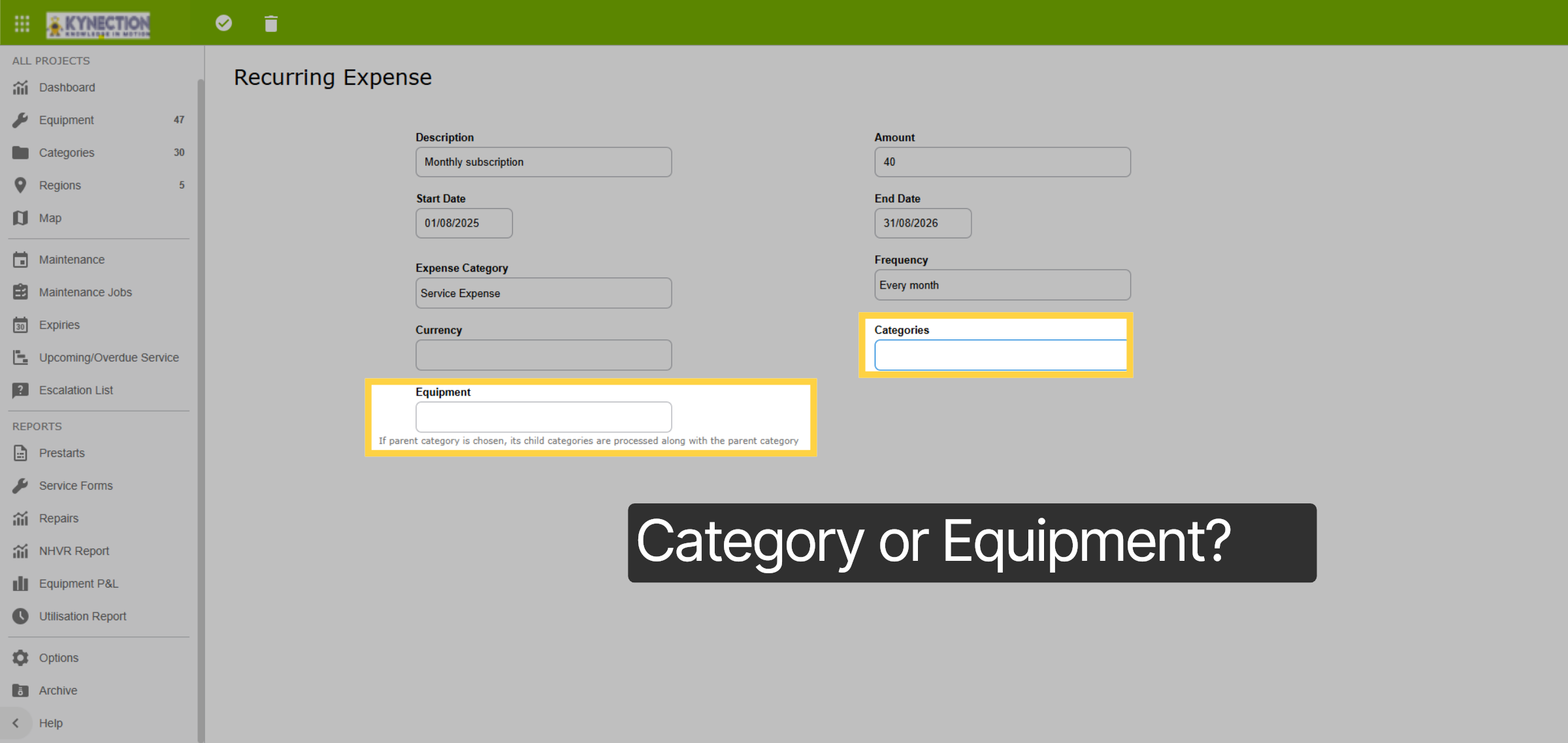 Category or Equipment?