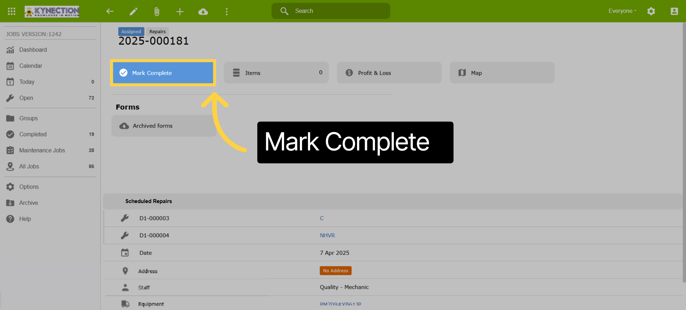 Mark Complete
