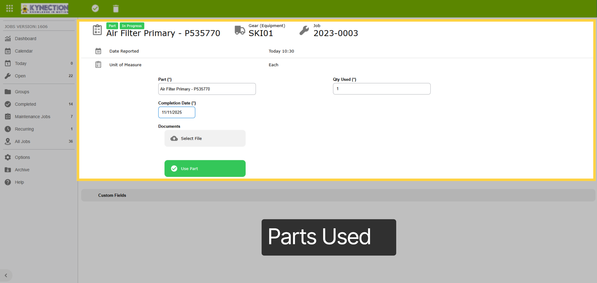 Parts Used