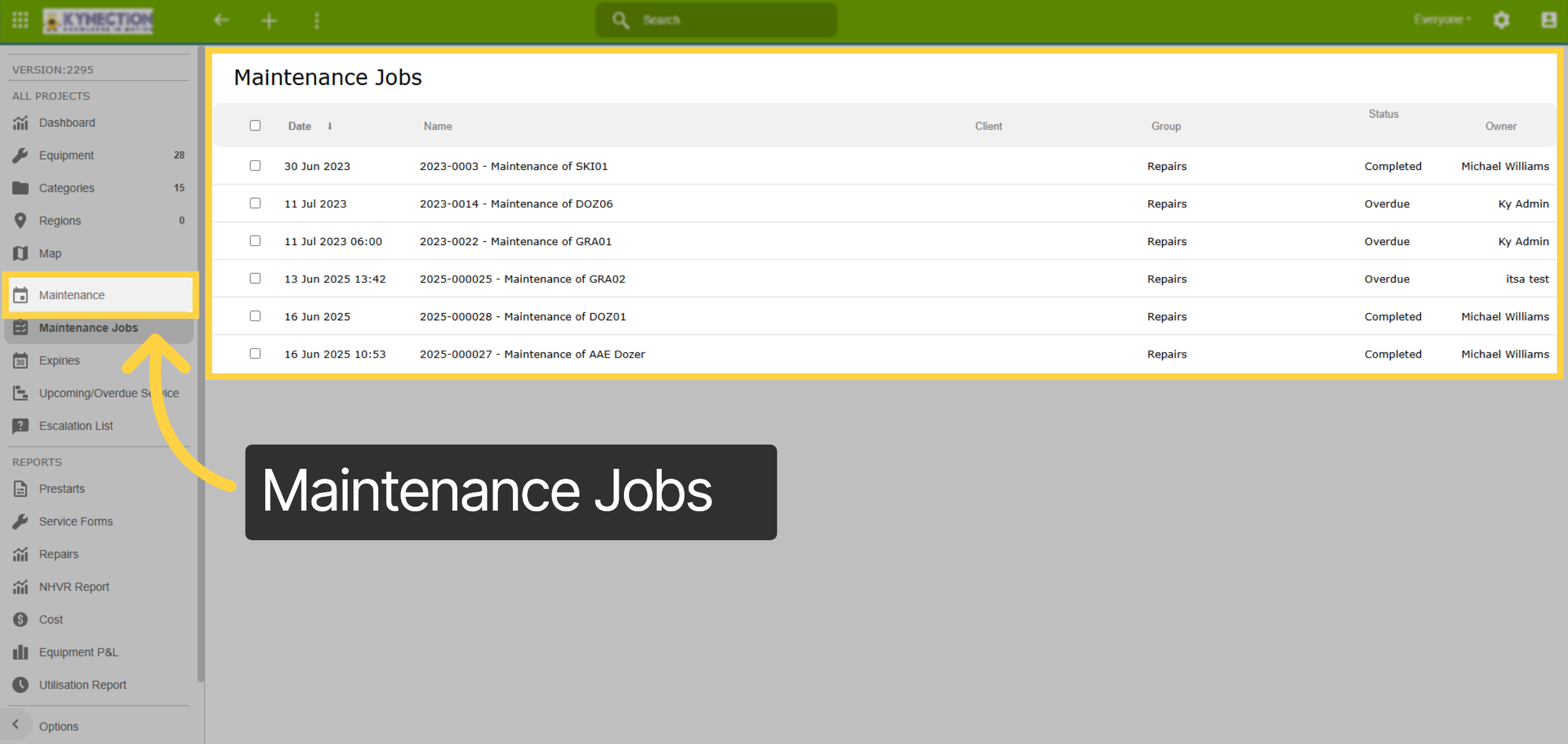 Maintenance Jobs