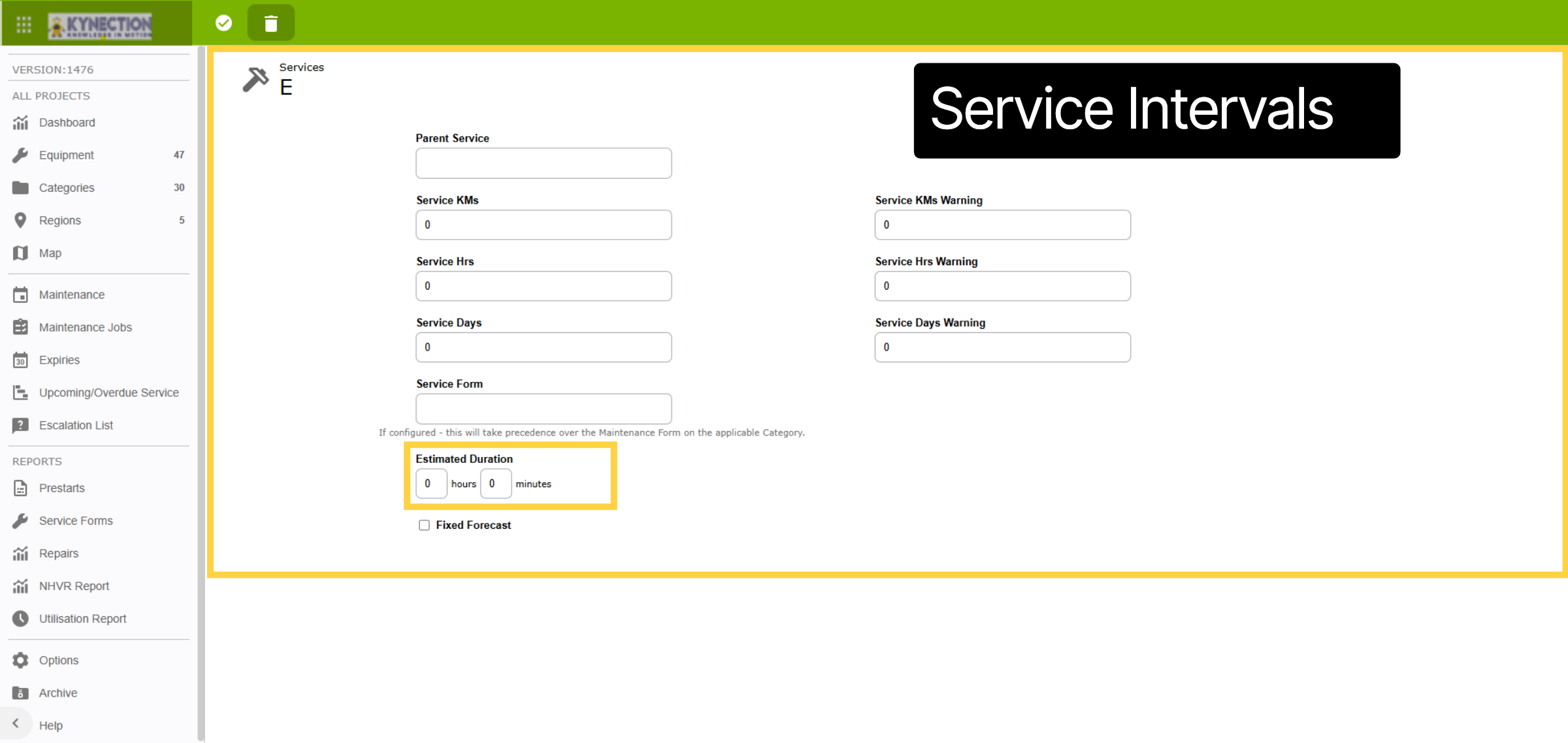 Service Intervals