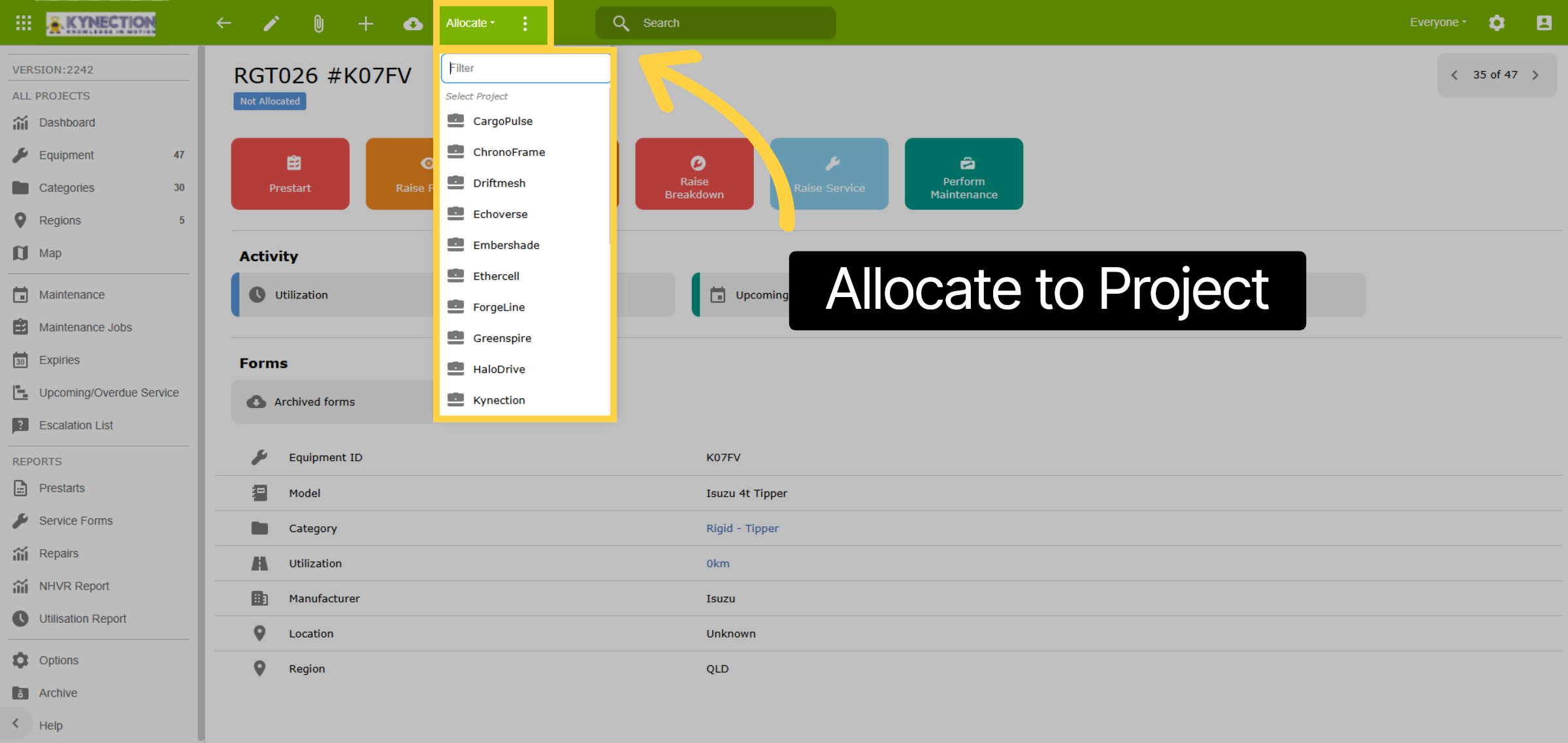 Allocate to Project