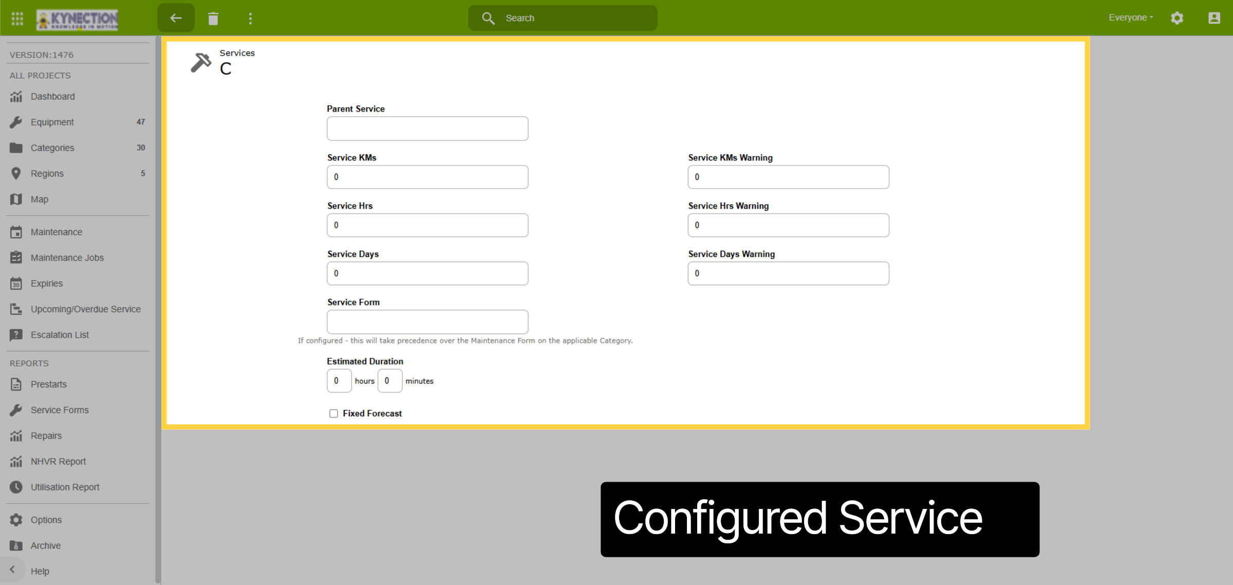 Configured Service