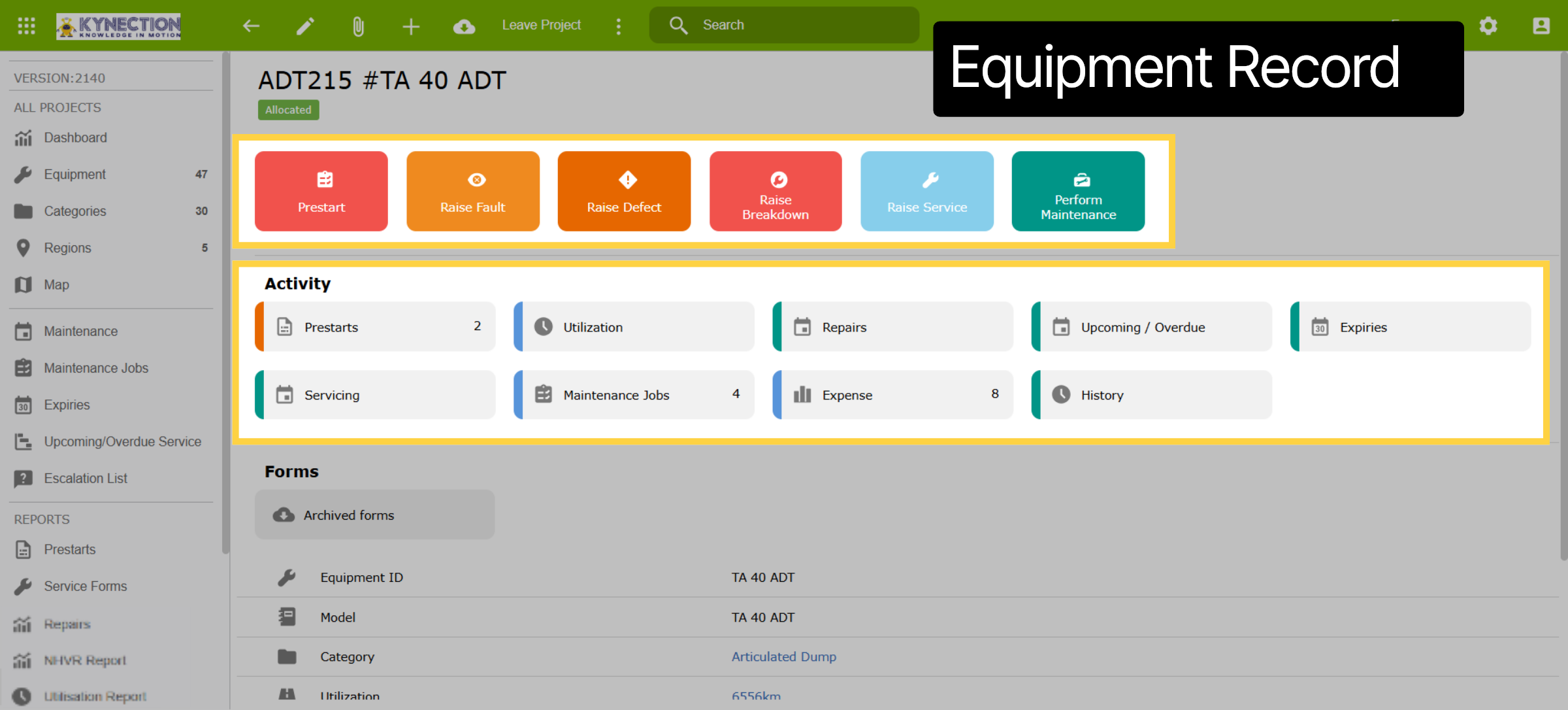 Equipment Record