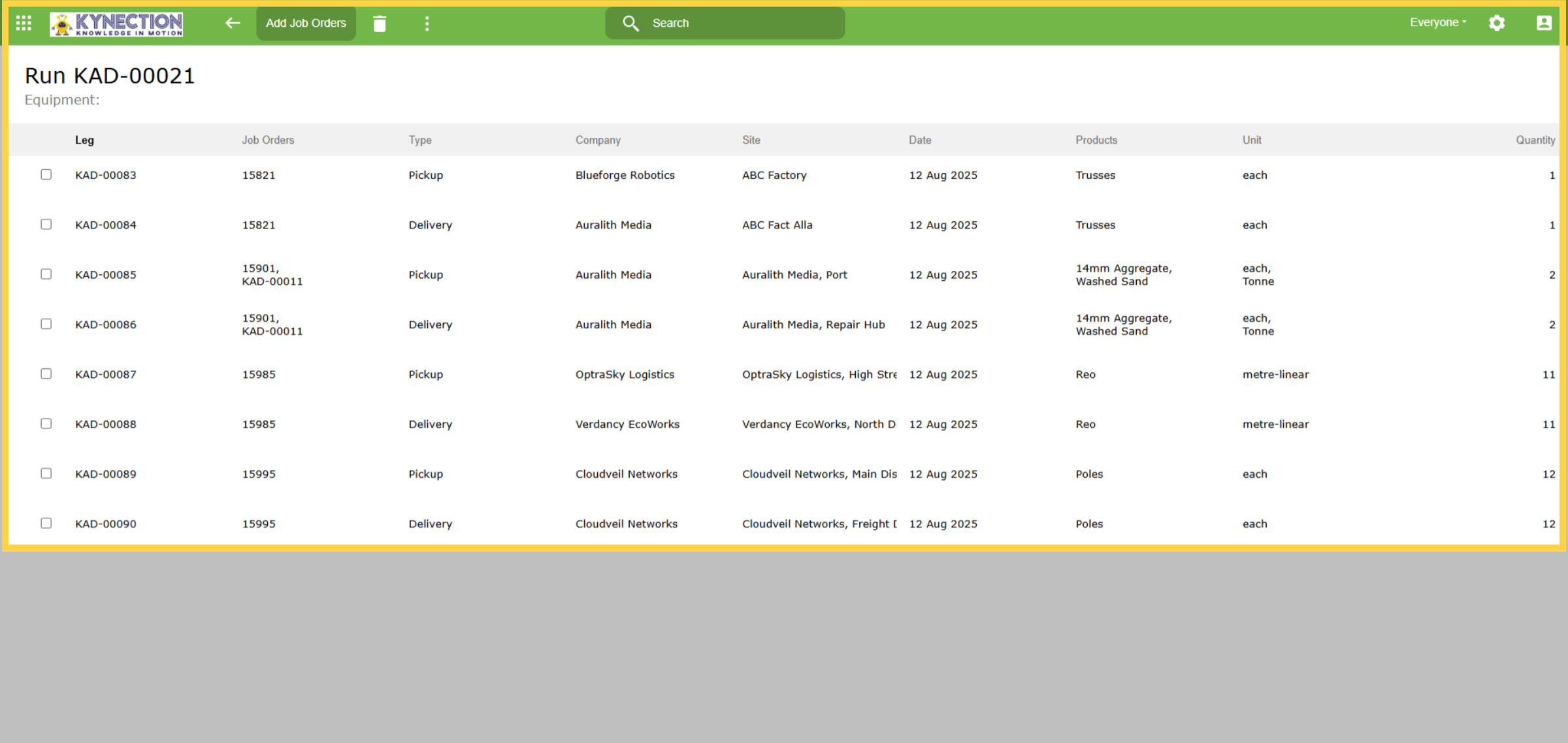 Editing Runs from the Jobs List