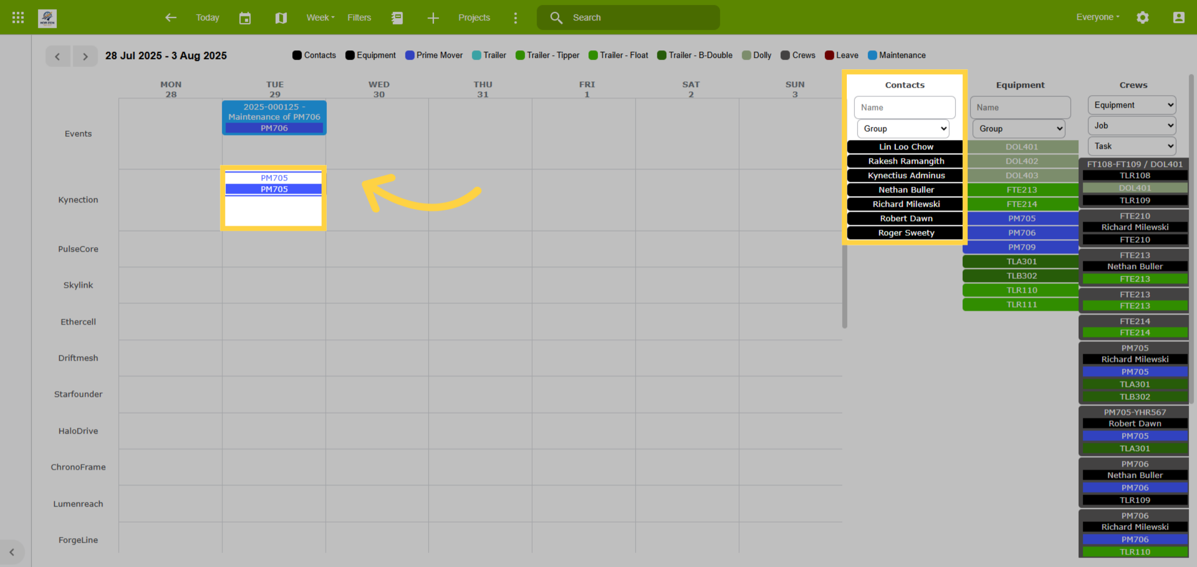 Select and Drag a Driver