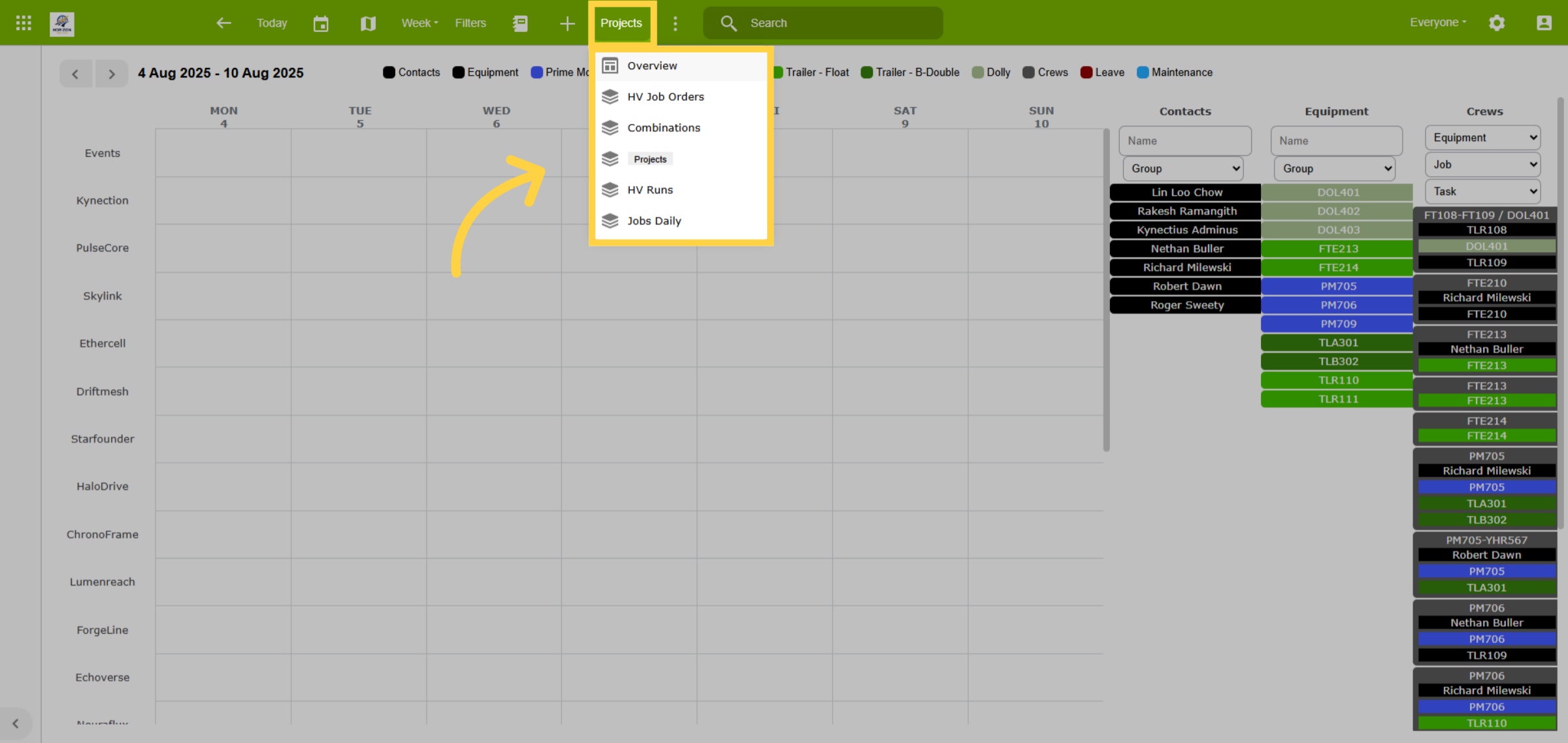 Projects Scheduler