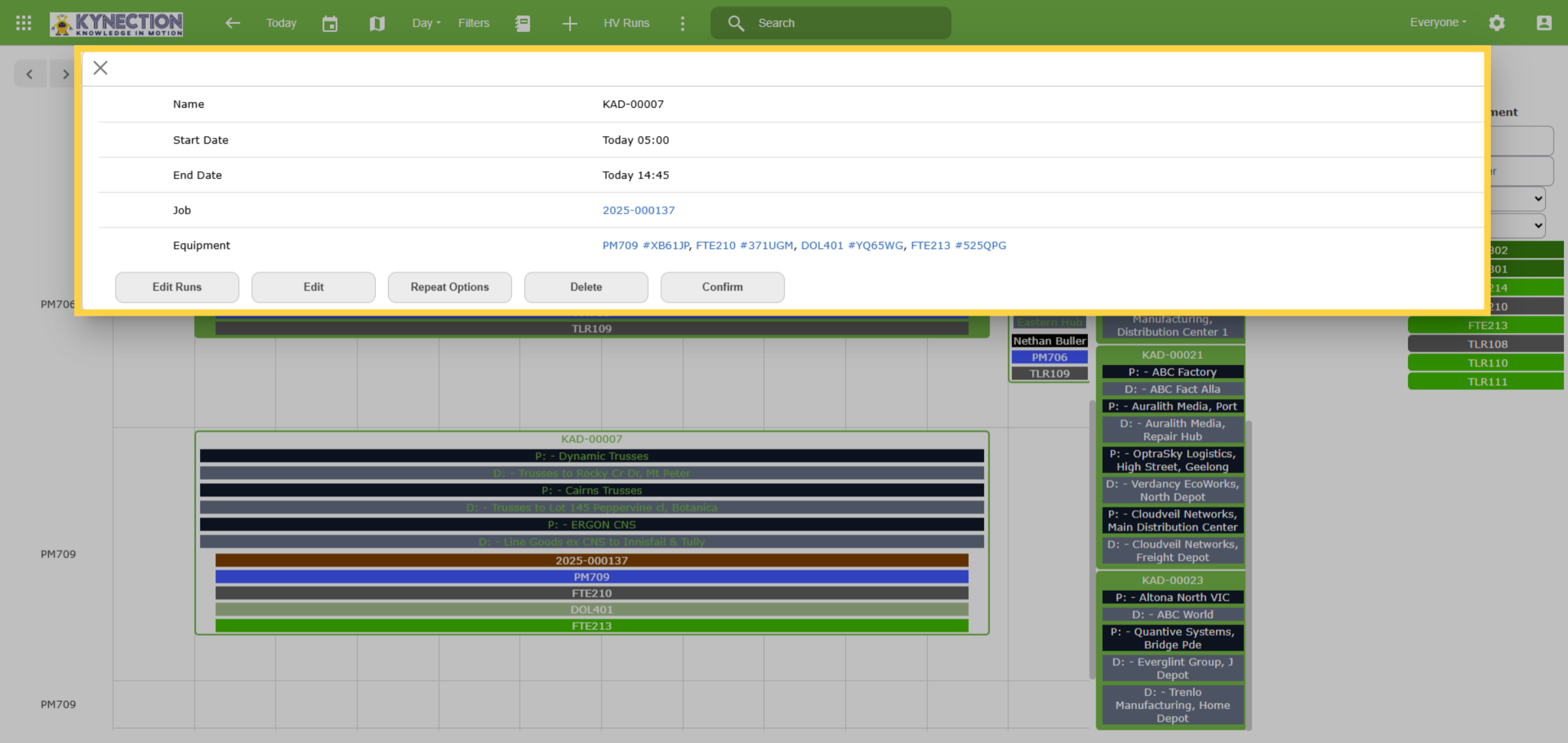 Editing Scheduled Runs