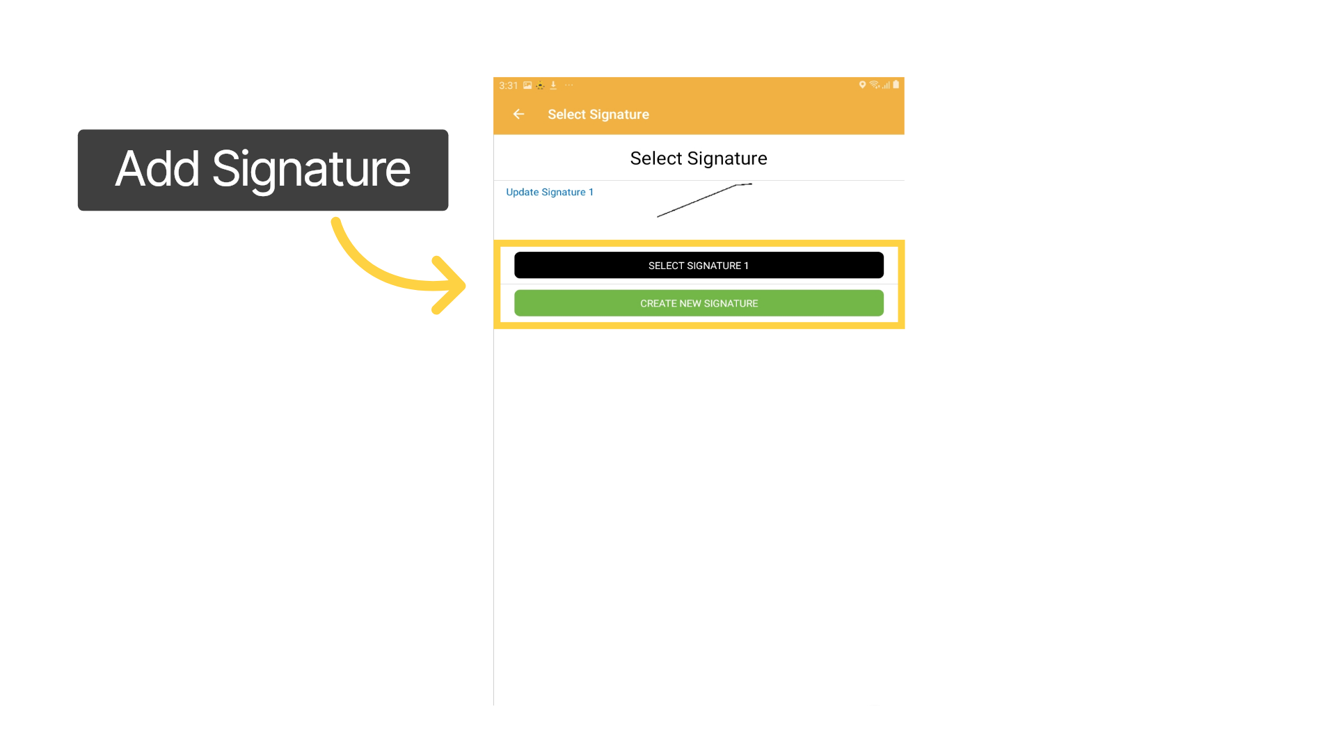 Create or Select Signature