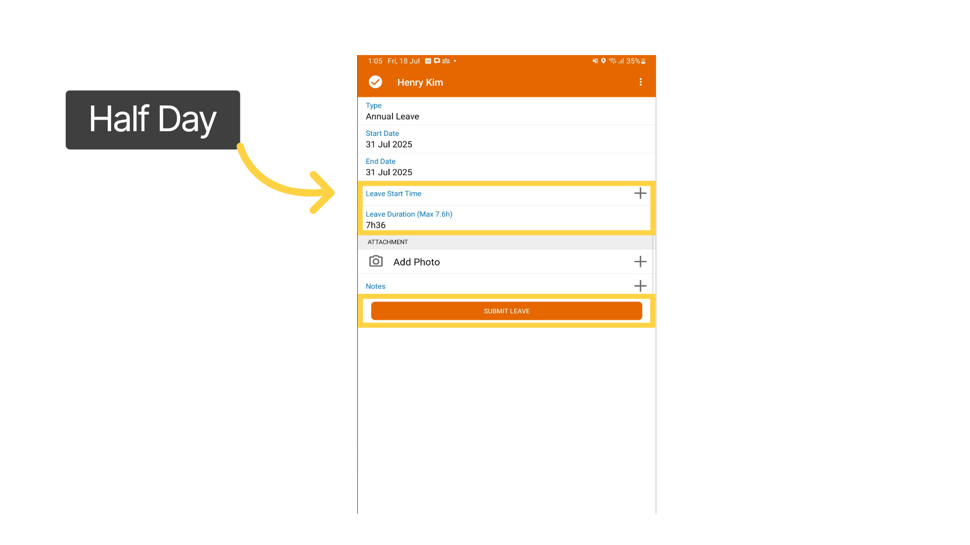 Submit Leave Request