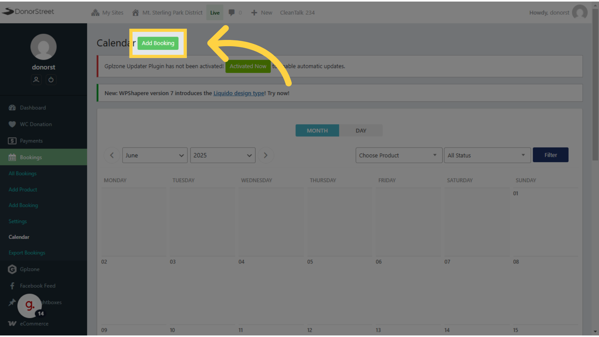 Click 'Add Booking'