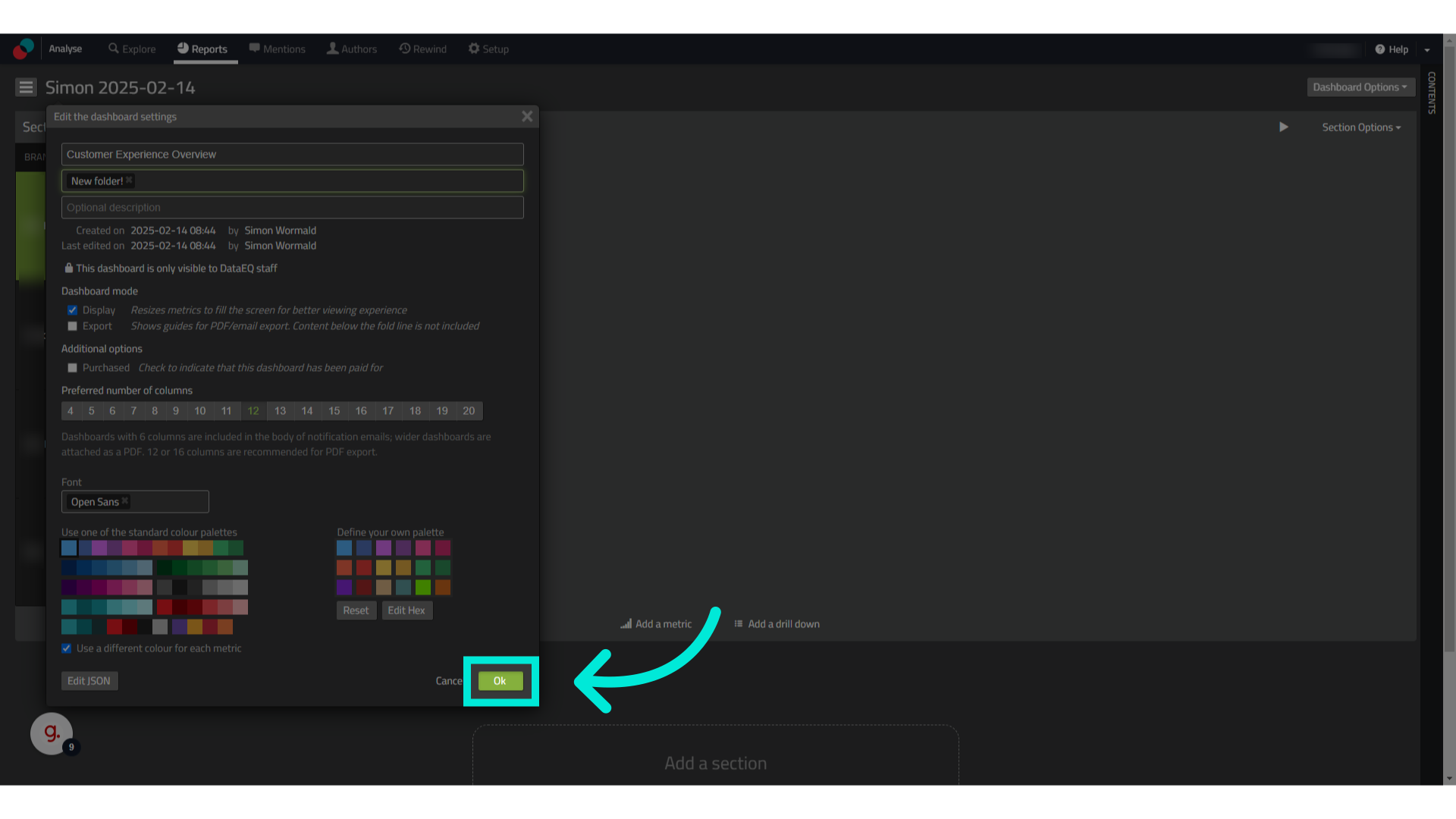 Click 'Ok' to confirm your naming convention.