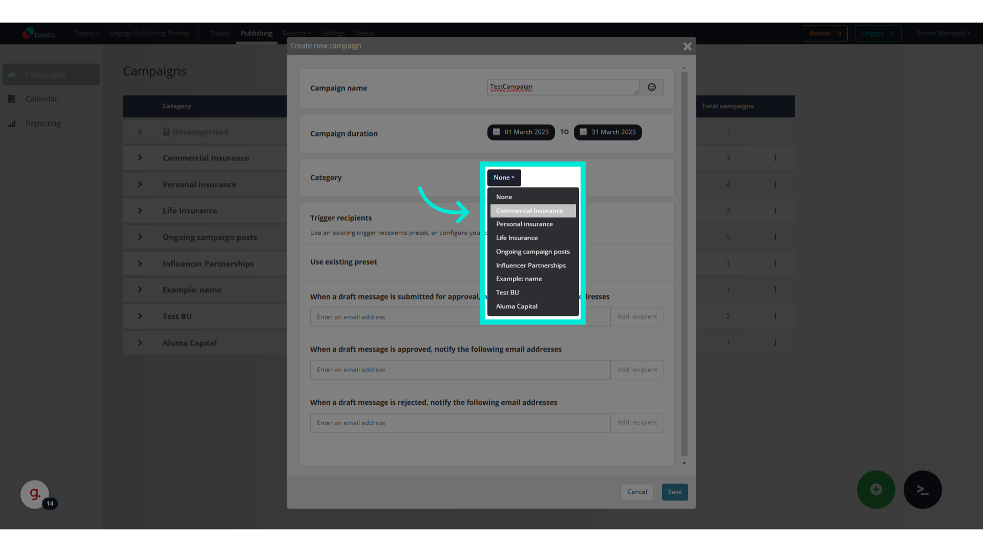 Click 'Commercial Insurance'