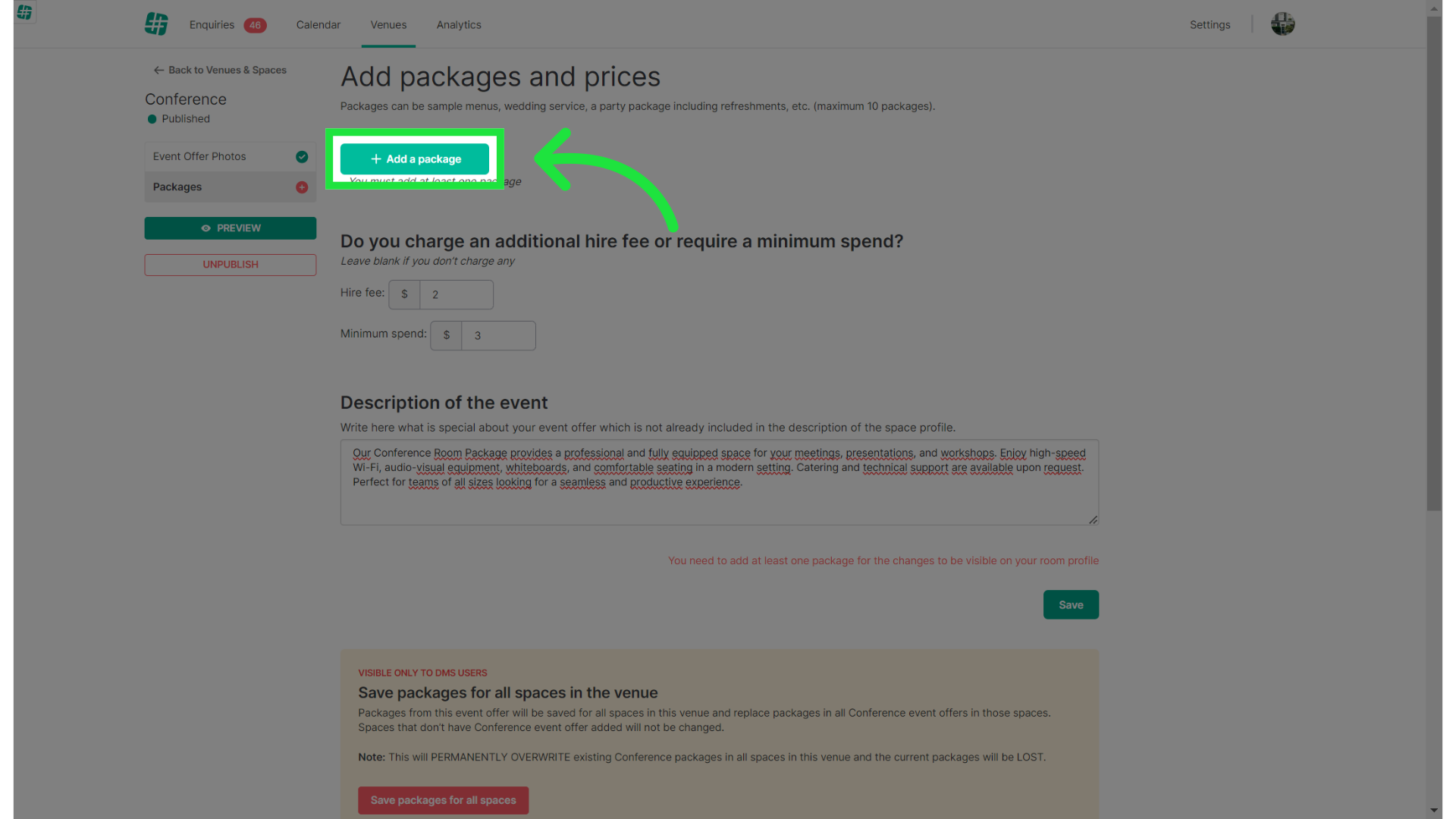 Click 'Add a package'