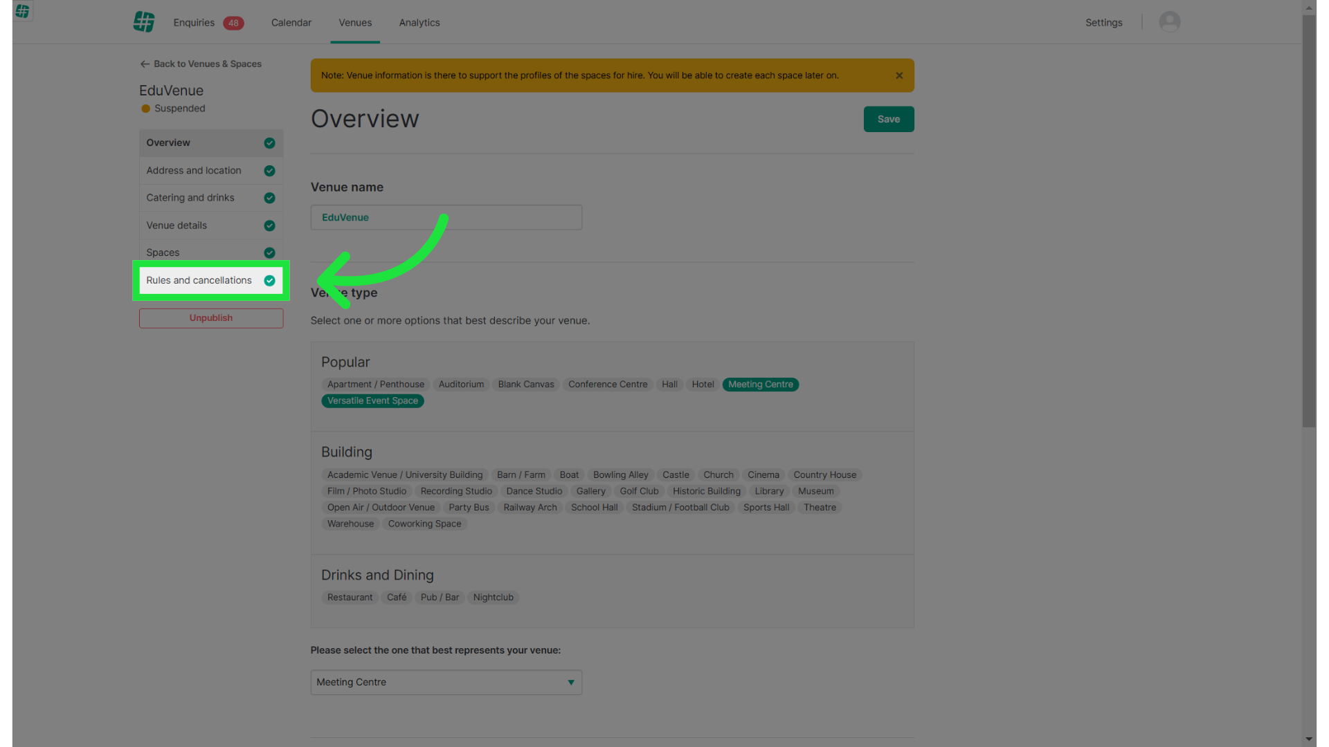 Click 'Rules and cancellations'
