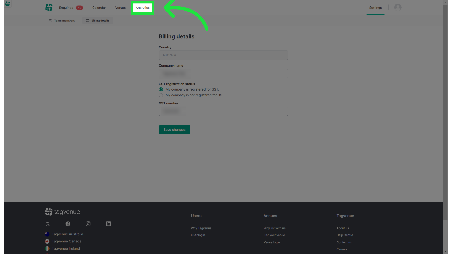 Click 'Analytics'