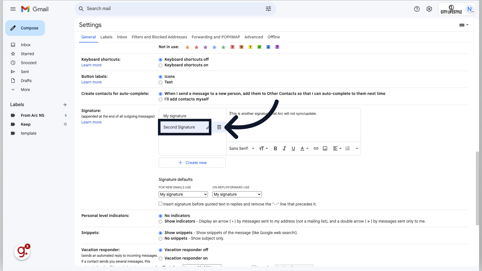NOTE: Additional signatures are not updated by Arc