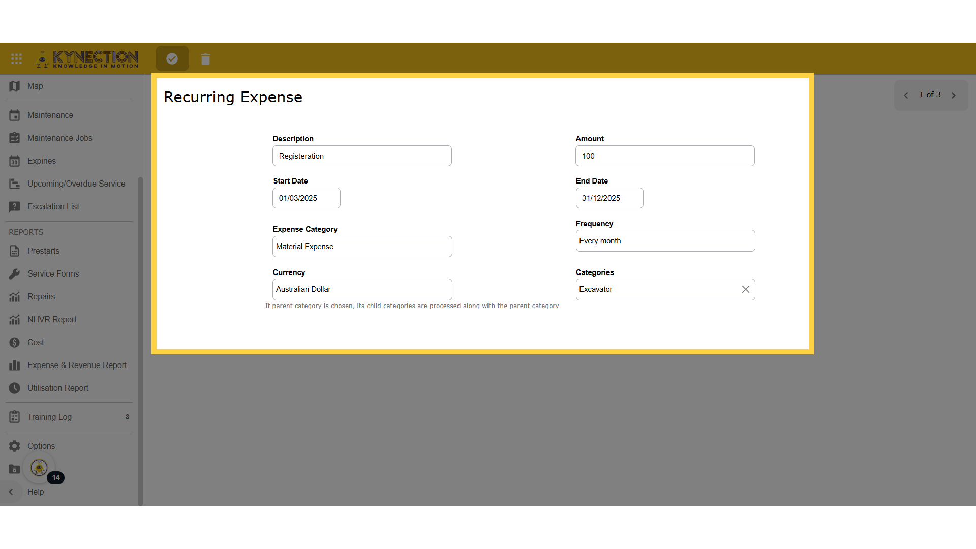 Recurring Expense Template