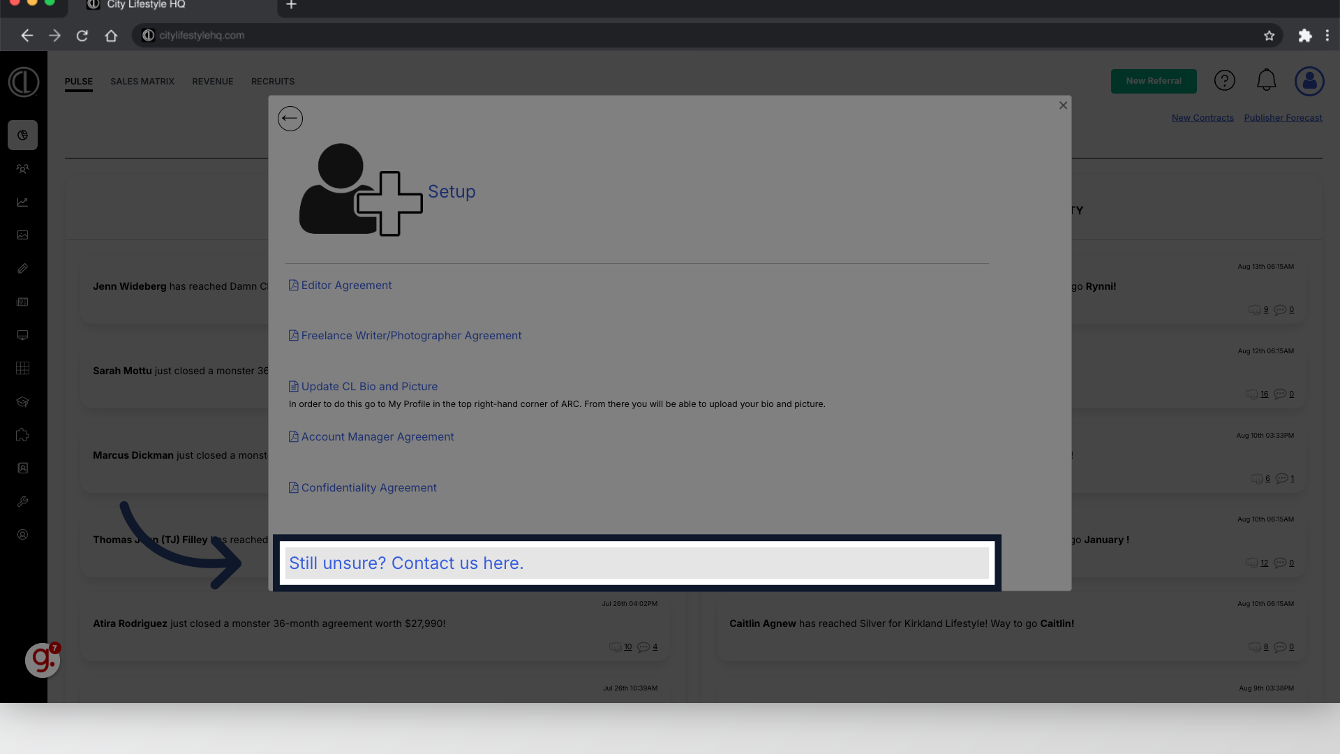 Click 'Still unsure? Contact us here.' to submit a National Support ticket