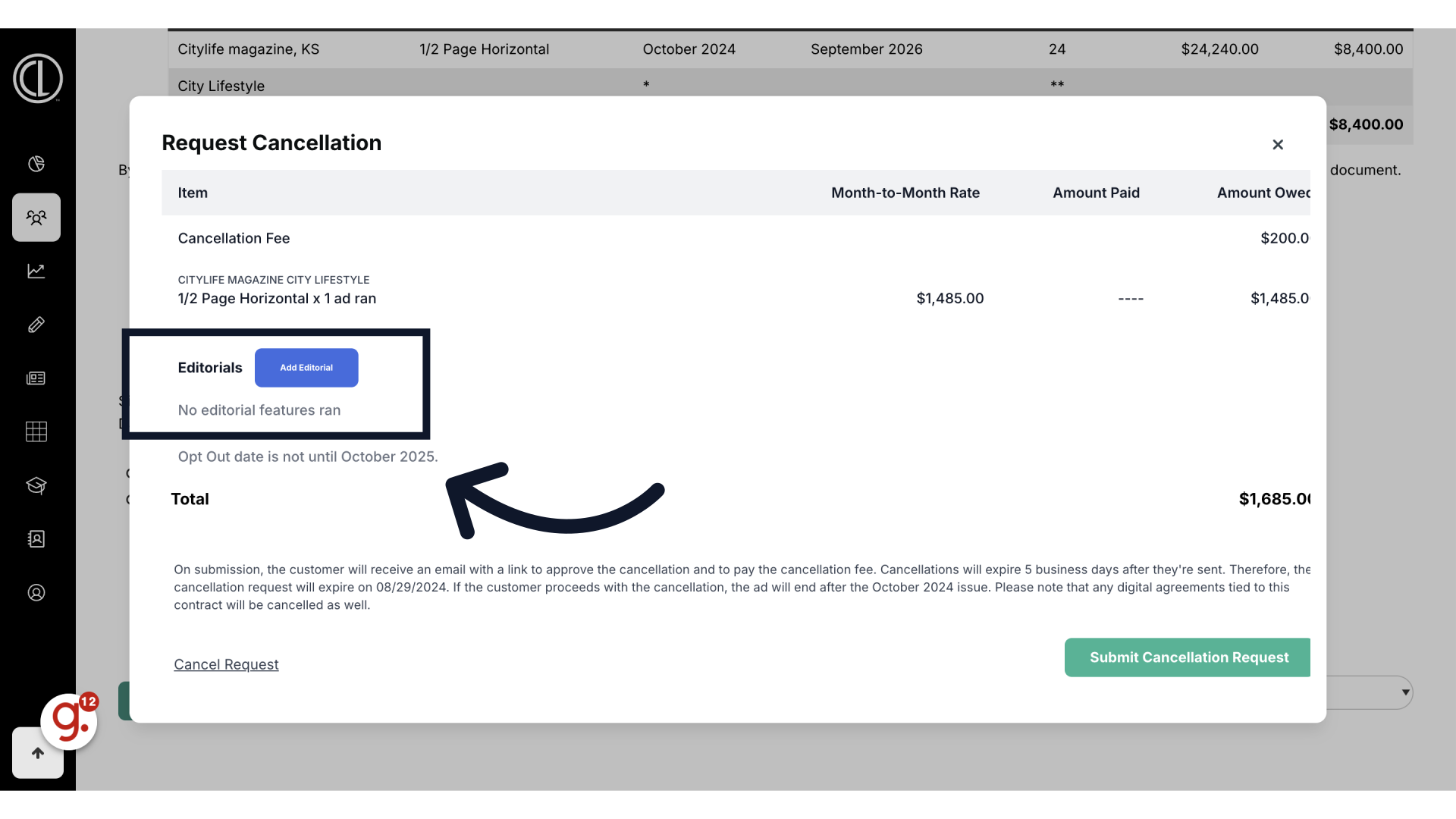 Add in editorial
features if needed