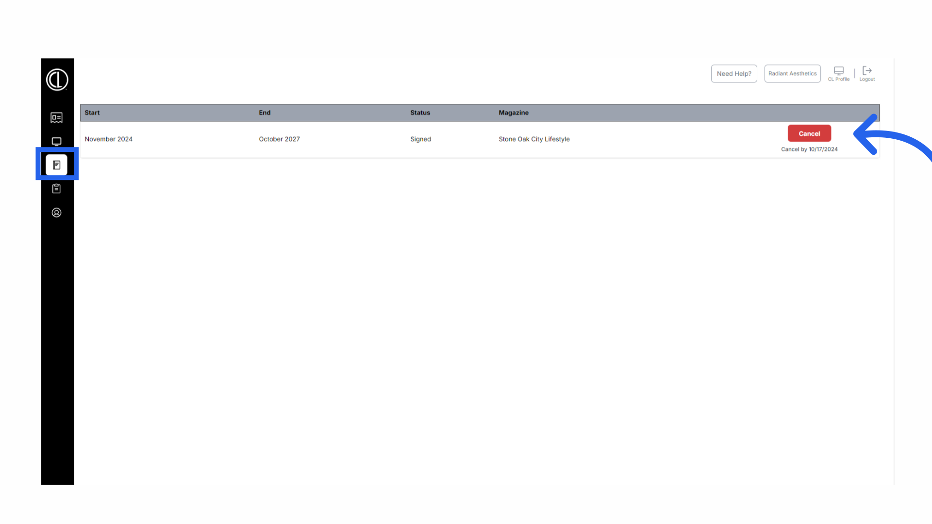 Cancel Agreement in Customer Portal