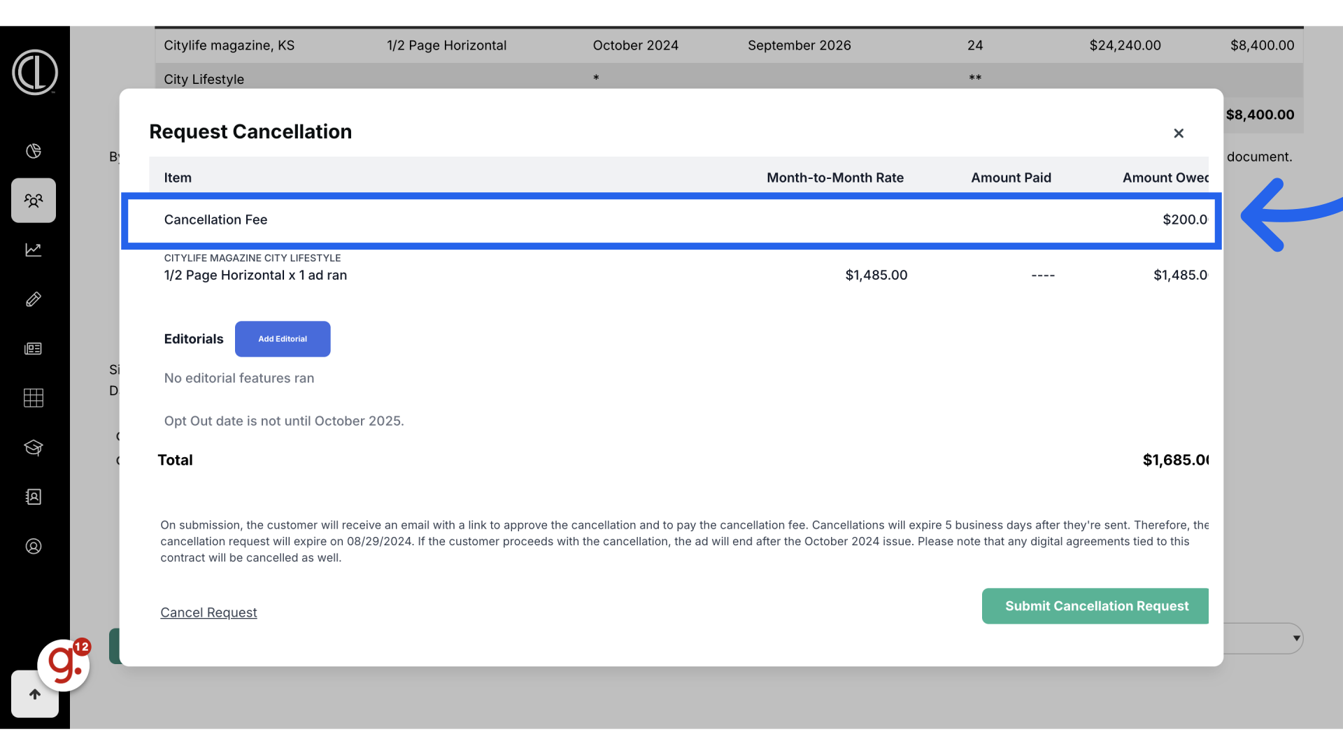 Cancel Fees