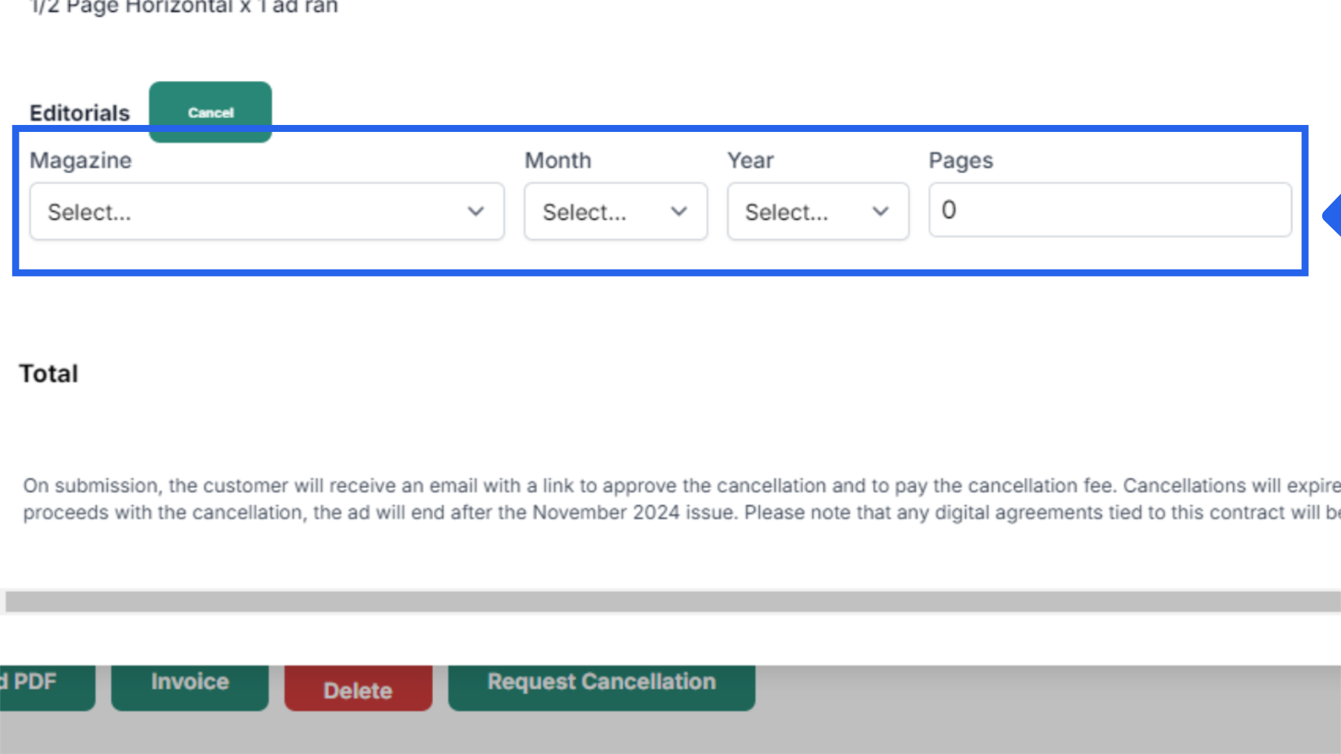 Enter editorial details