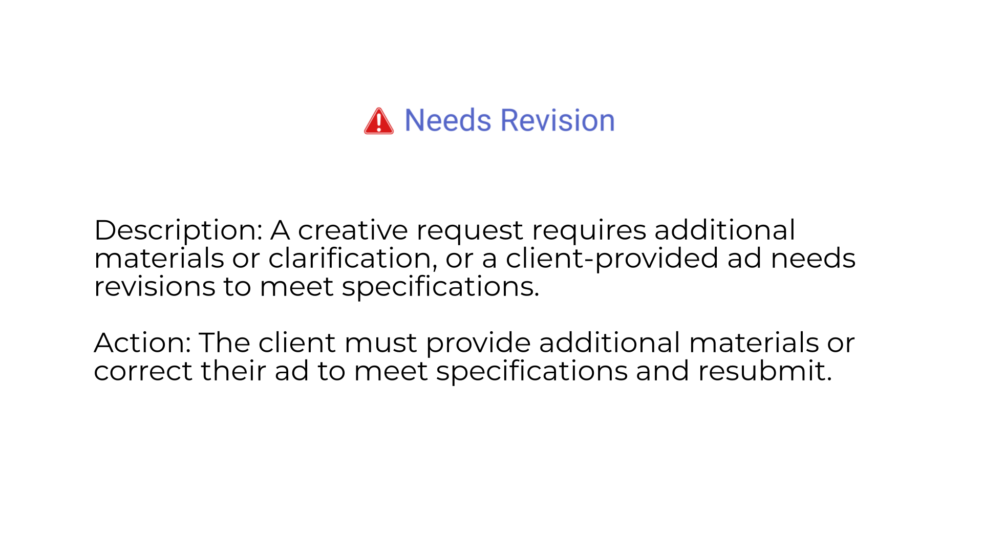 Needs Revision