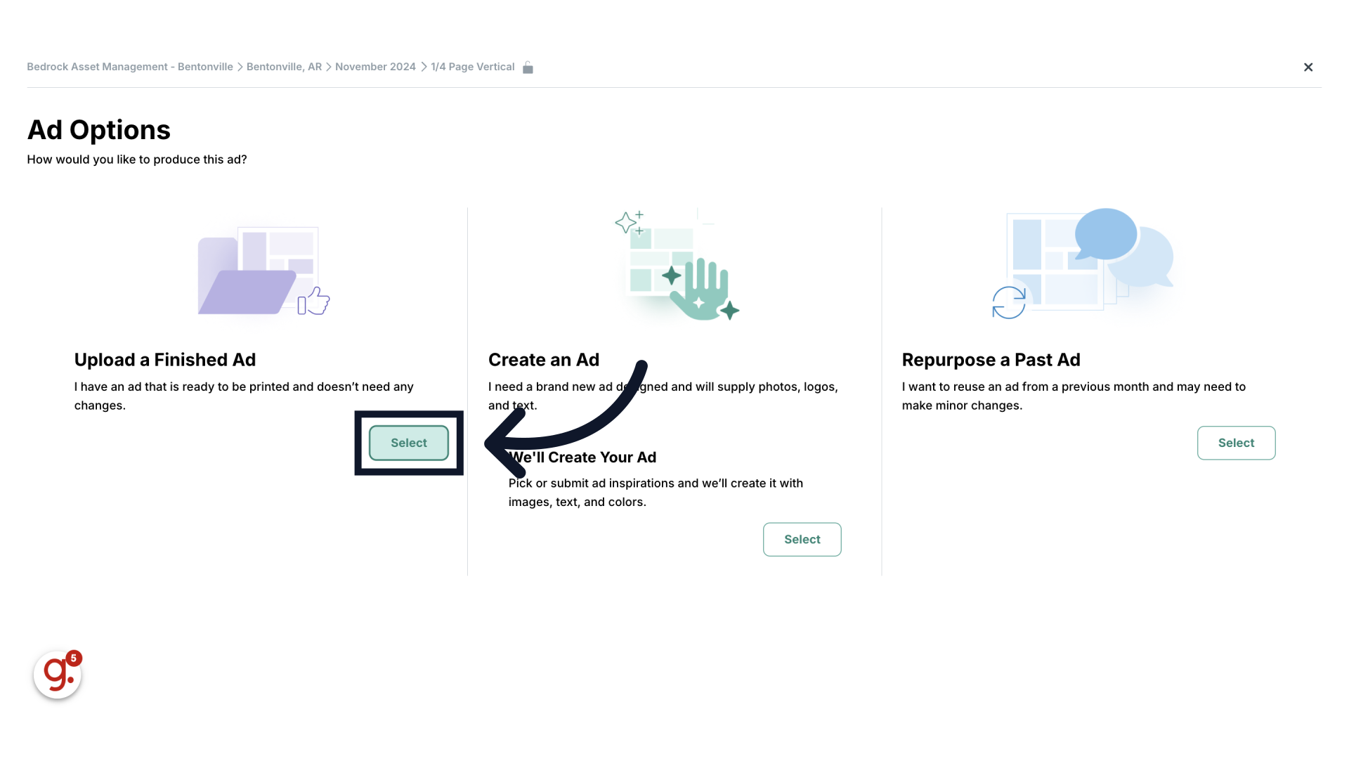 Upload a Finished Ad