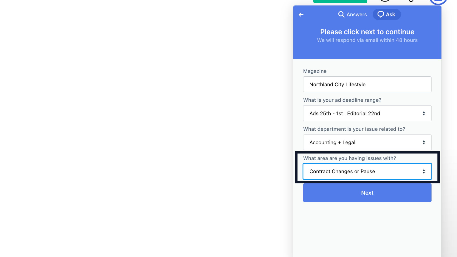 Select issue