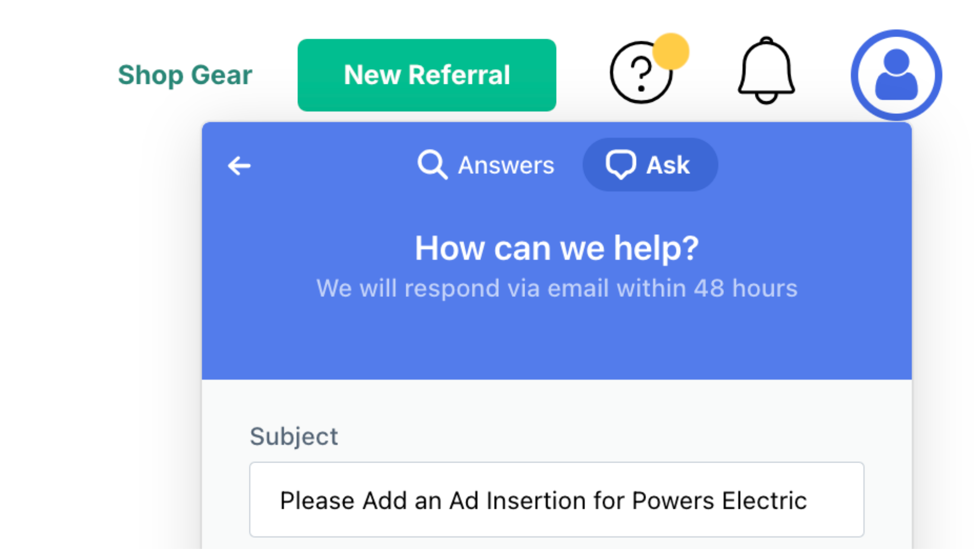 Add subject