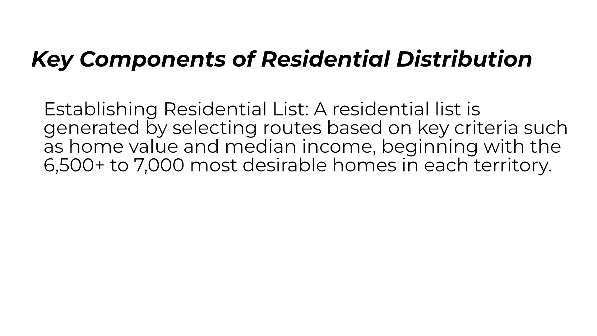 Key Components of Residential Distribution