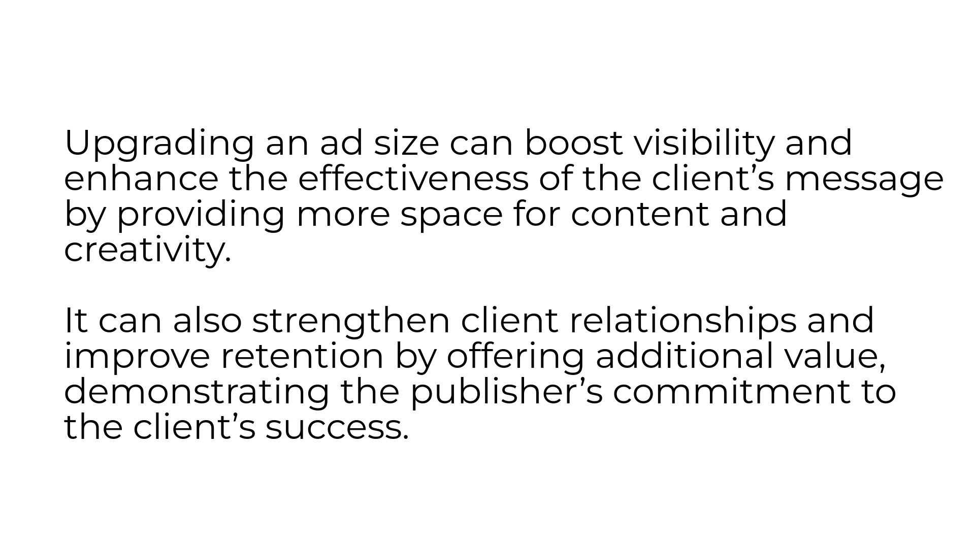 Upgrading an Ad Size