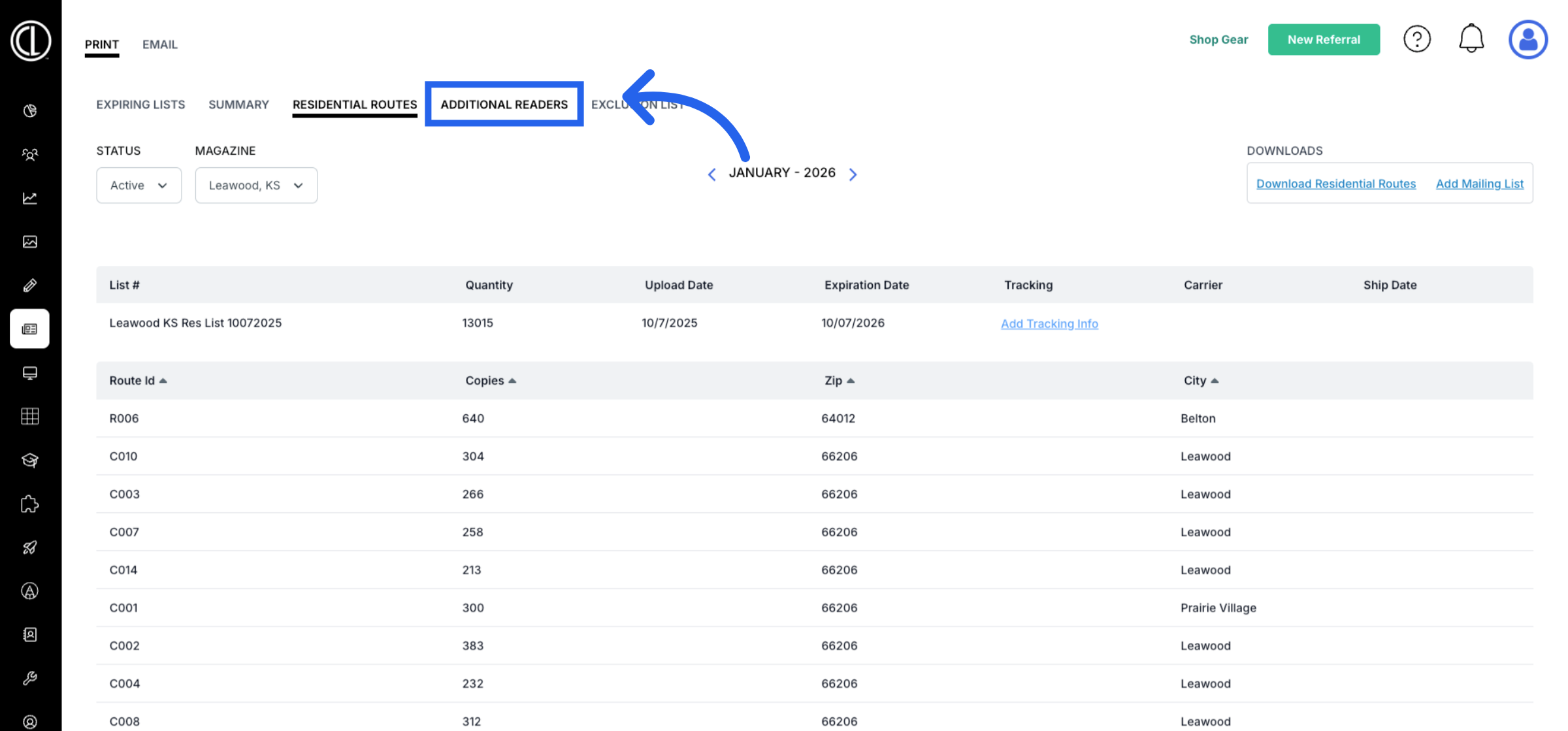 If Address is Missing, Add to Additional Readers