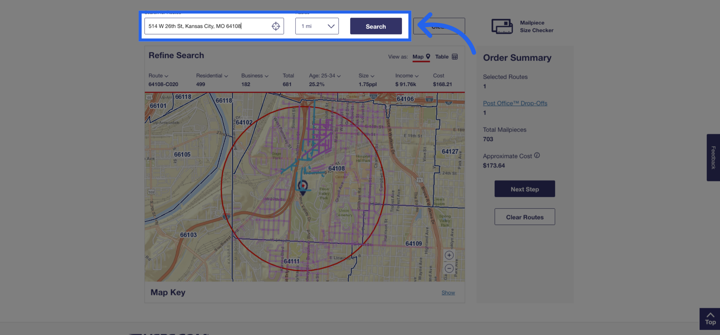 Type Specific Address in Search Bar