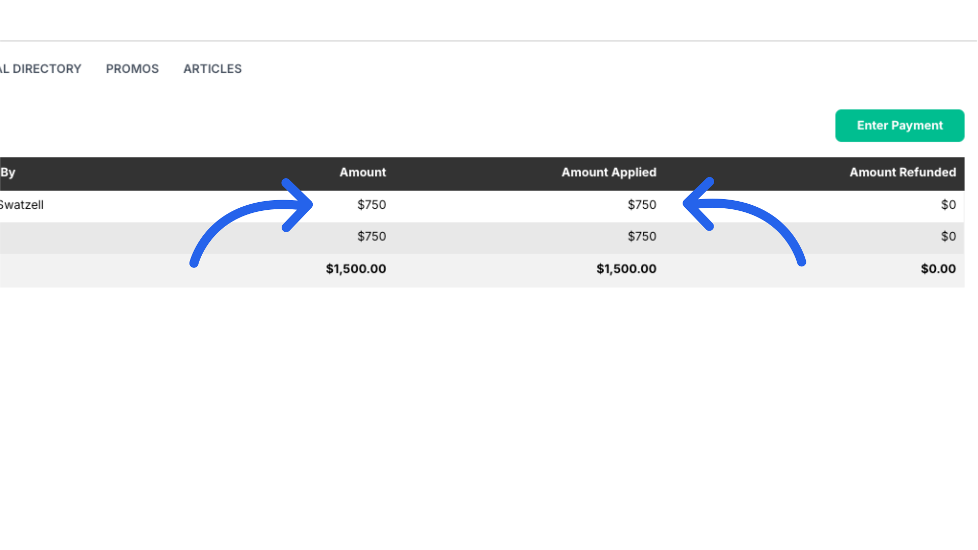 Amount vs Amount Applied