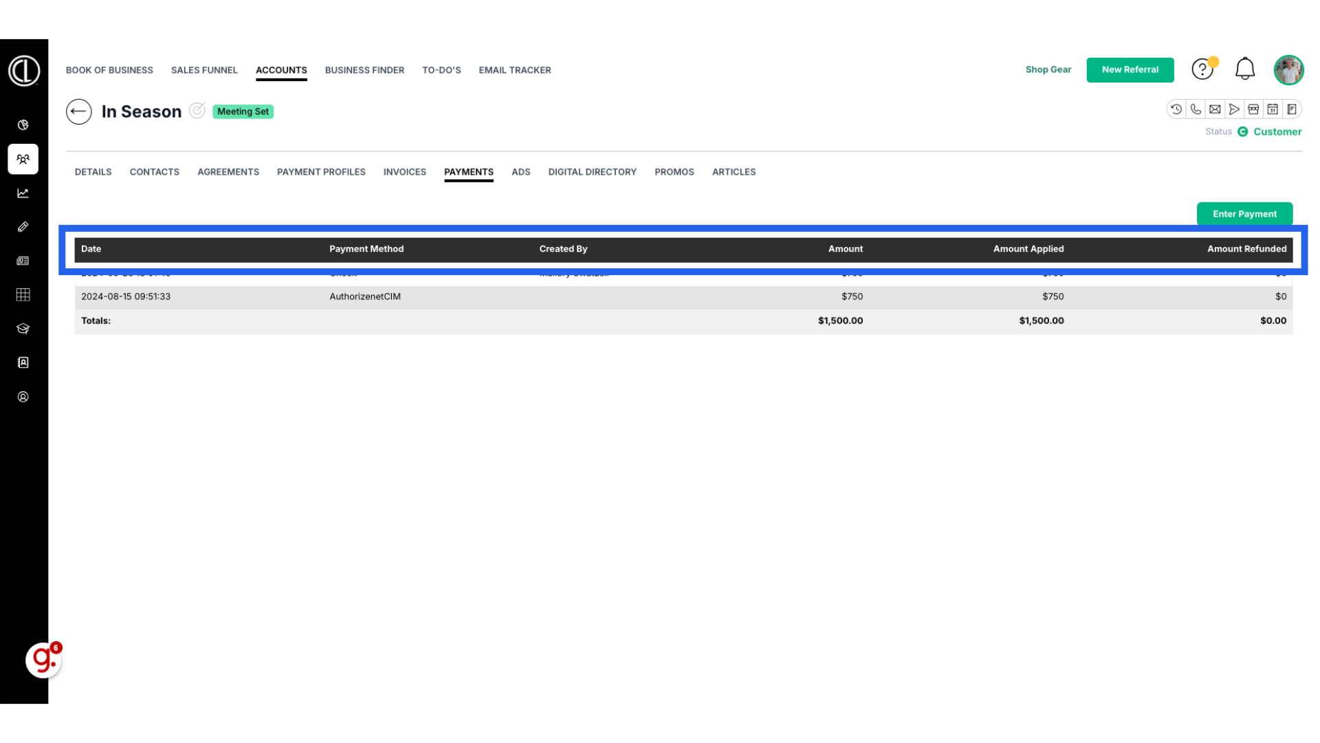 View Payments
