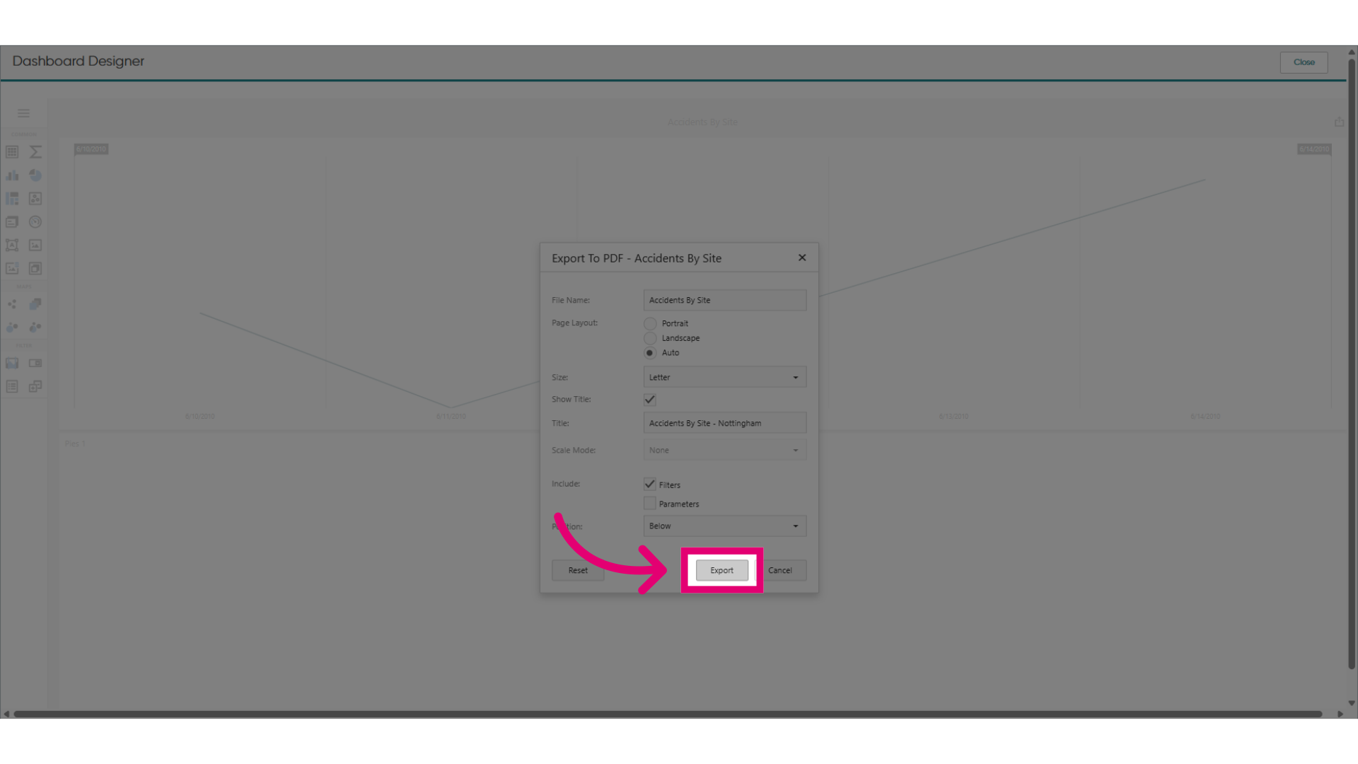 Click 'Export'
