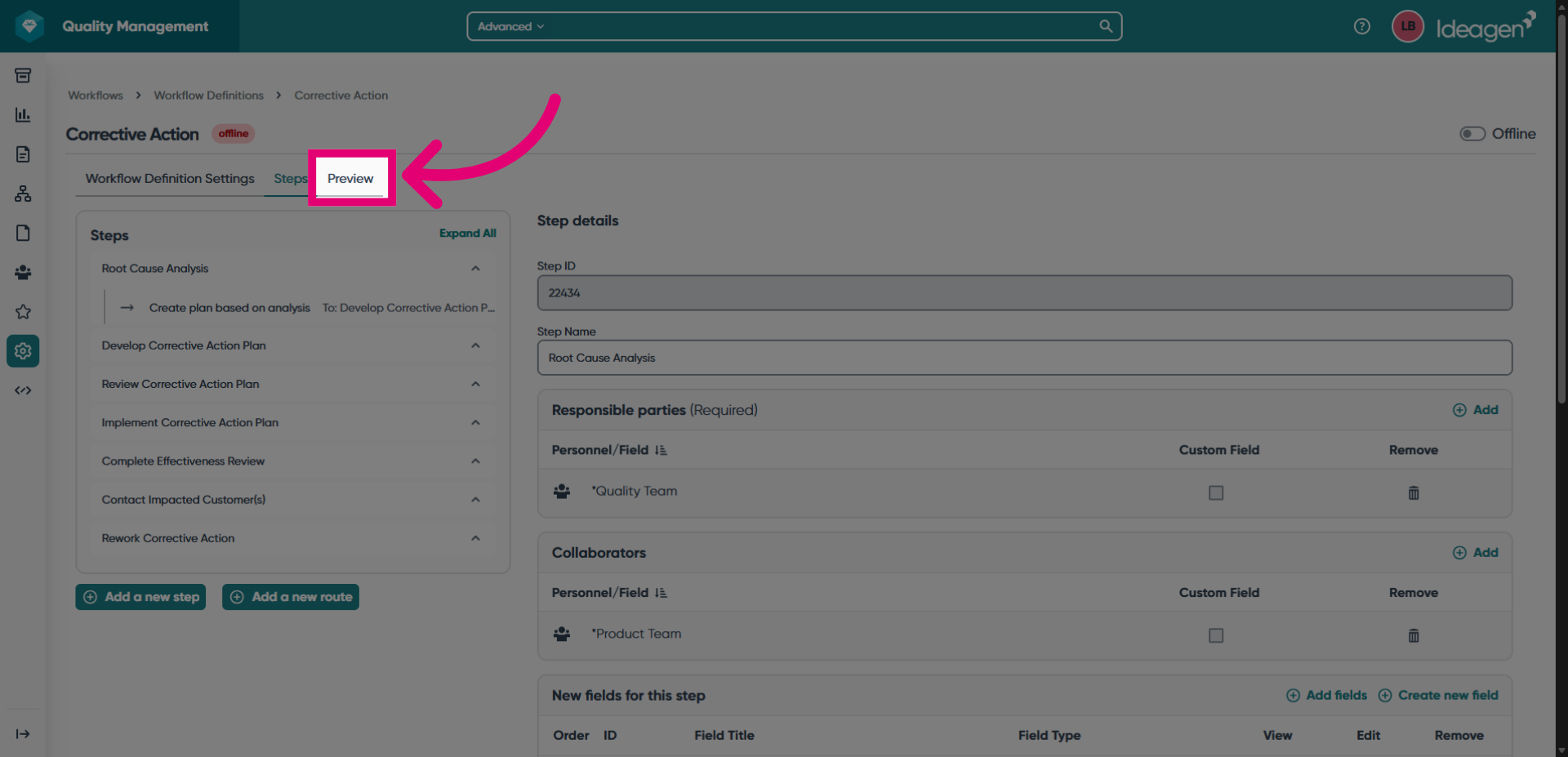 Switch to Preview tab