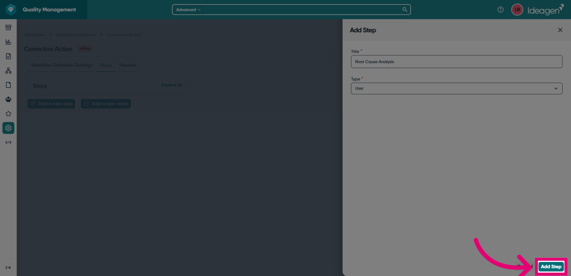 Click 'Add Step'
