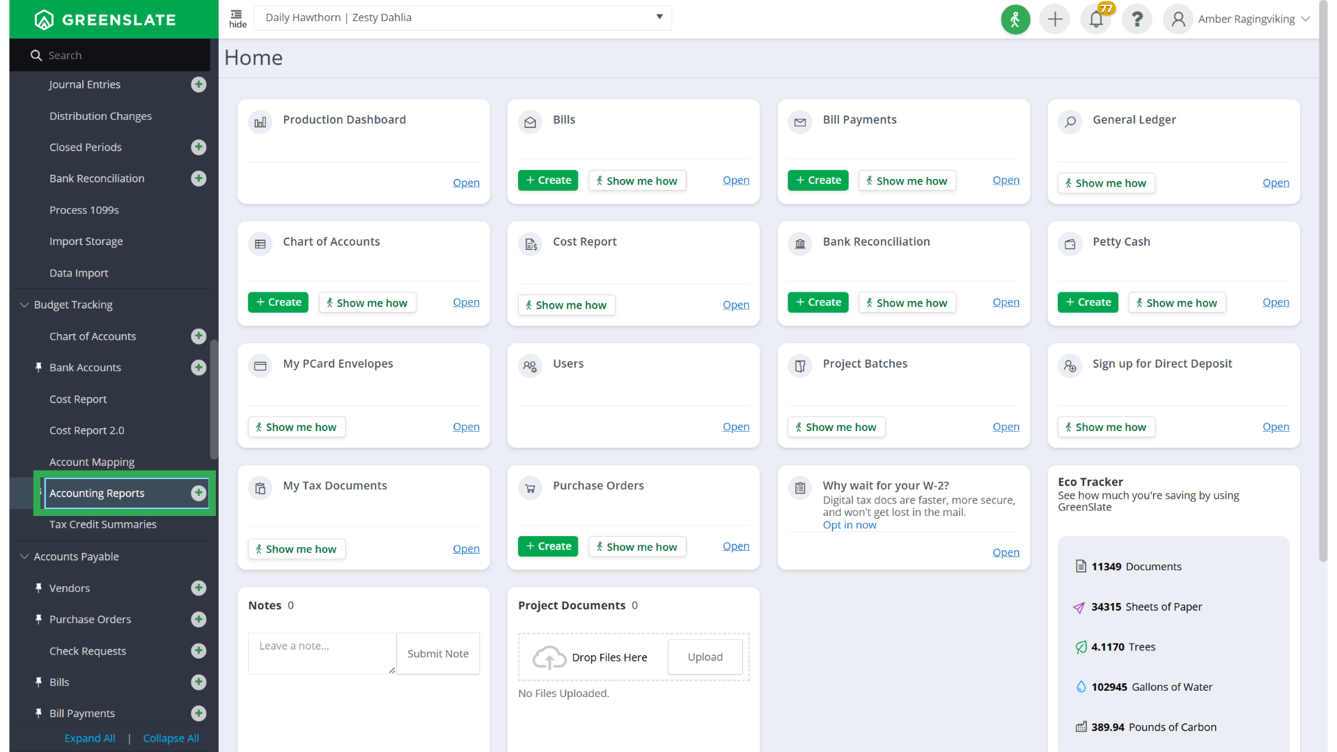 Click 'Accounting Reports'