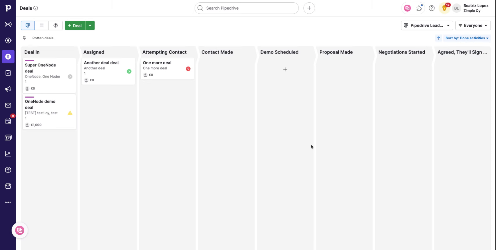 Open OneNode's main panel