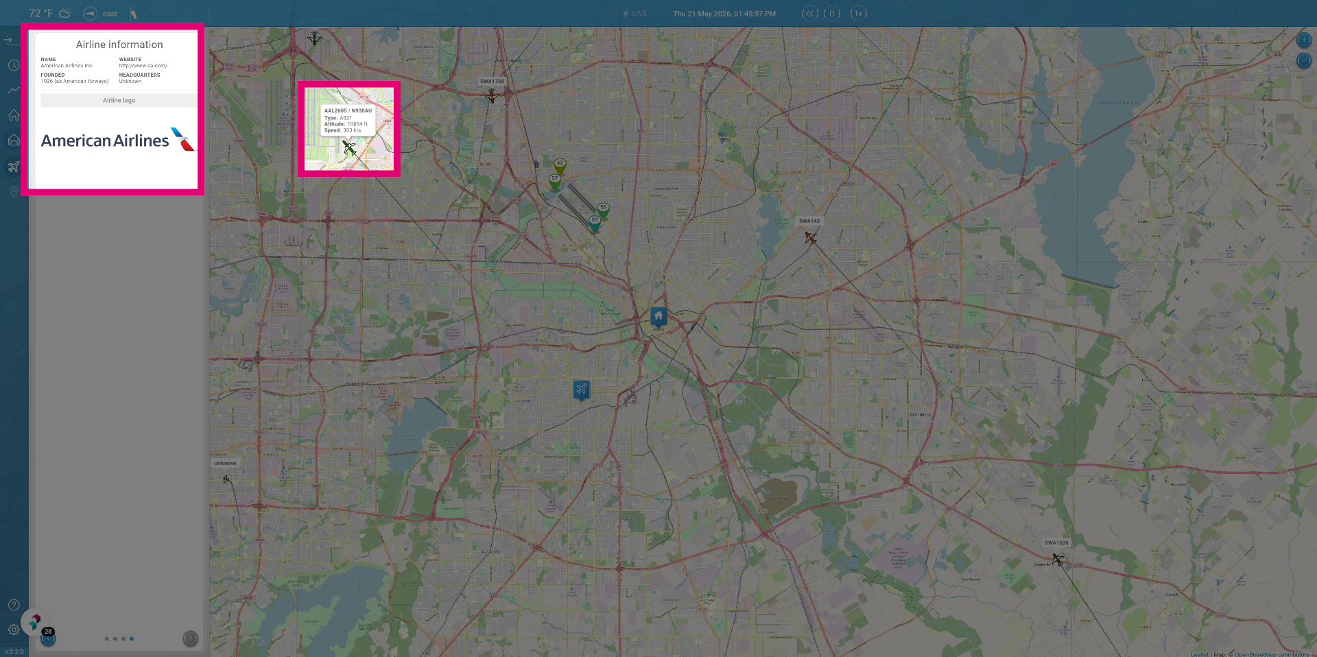 The flight details