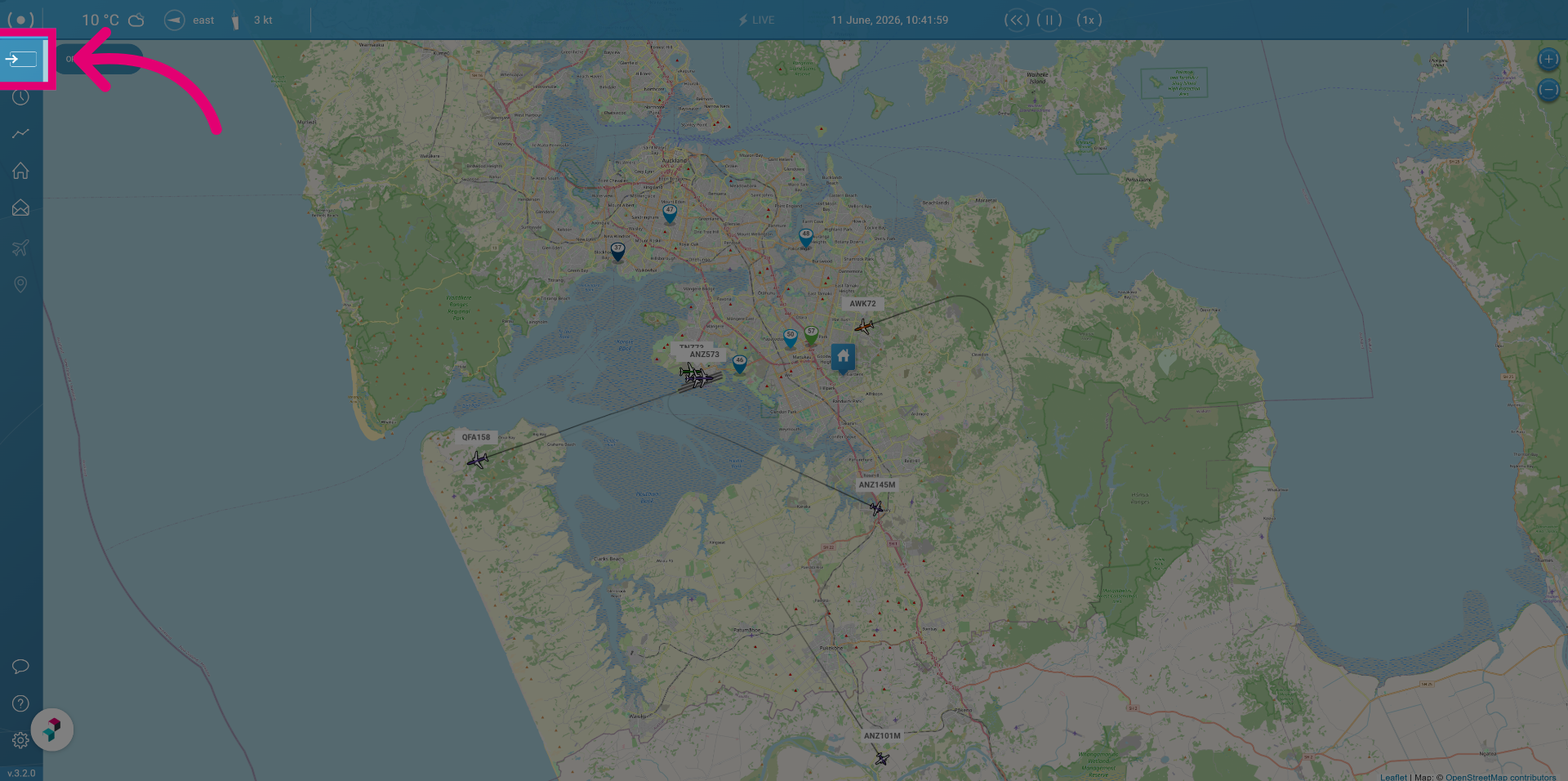 Open Flight Tracker Menu