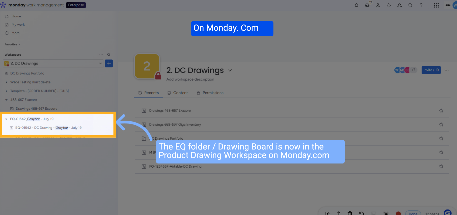 Equipment Order Folder Created