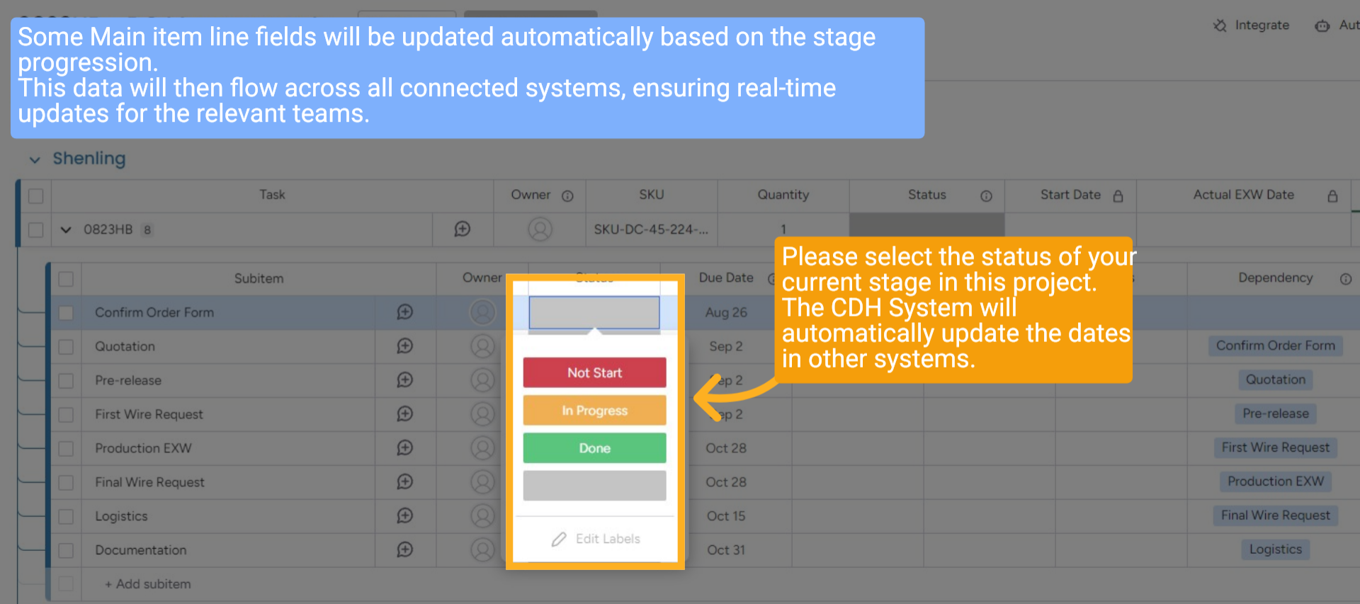Status and Date Updated