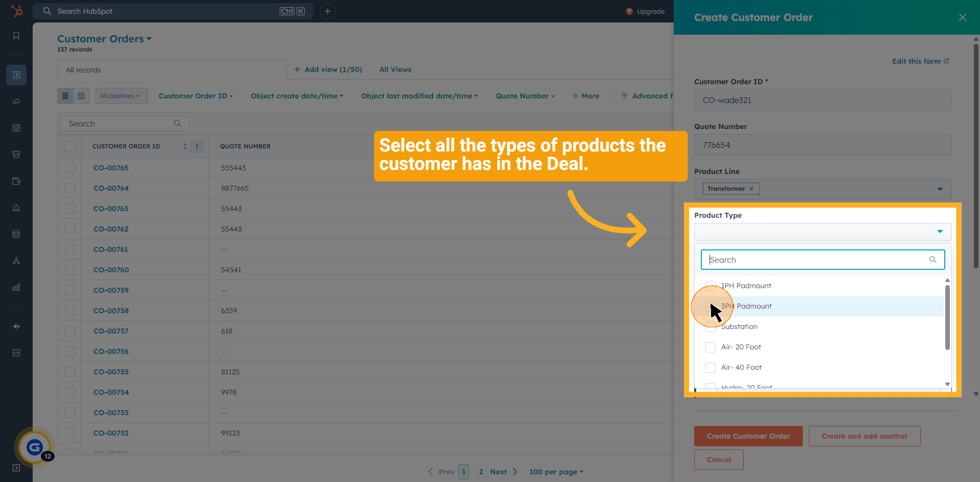 Select Product Type